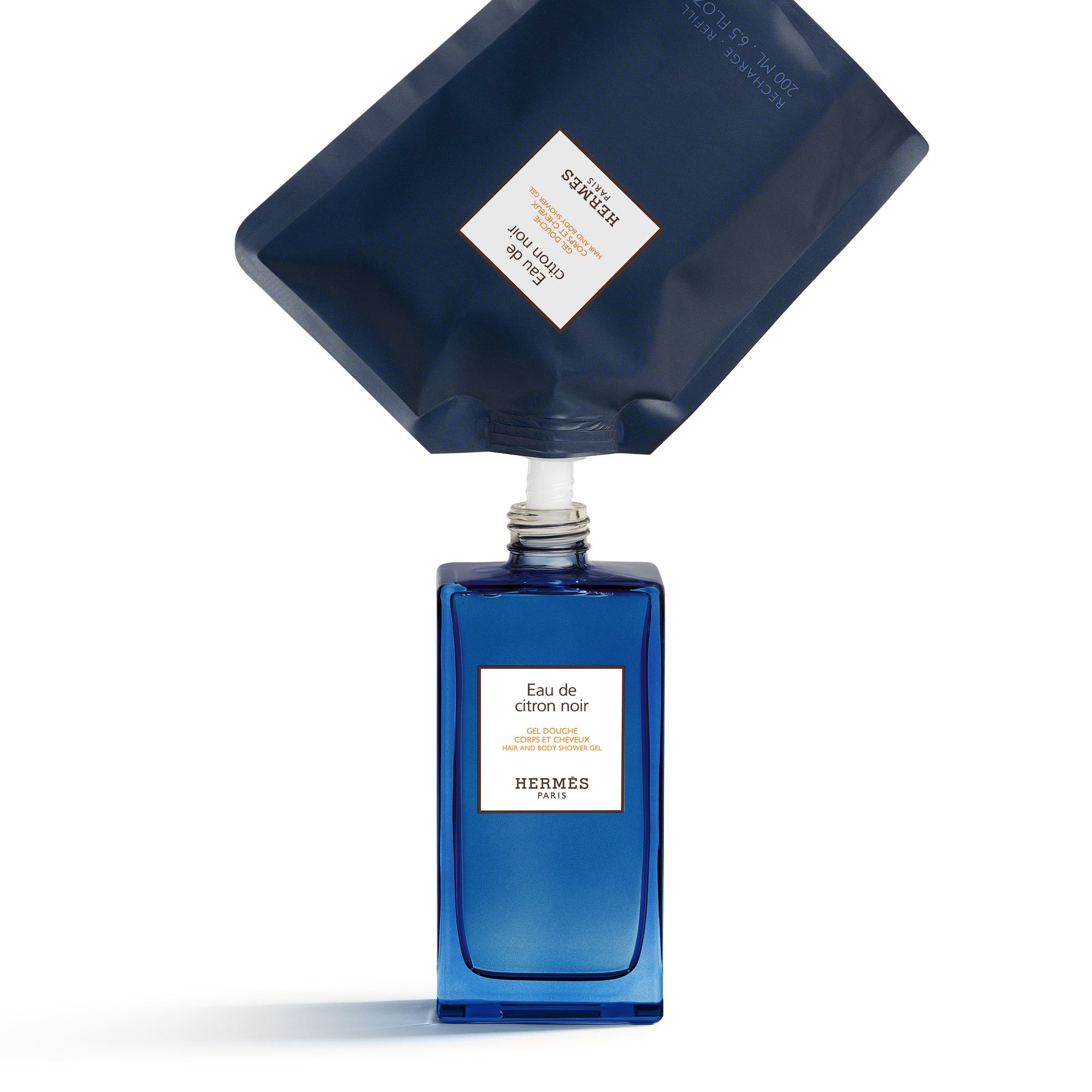 Hermès - Chai refill gel tắm gội Eau de citron noir