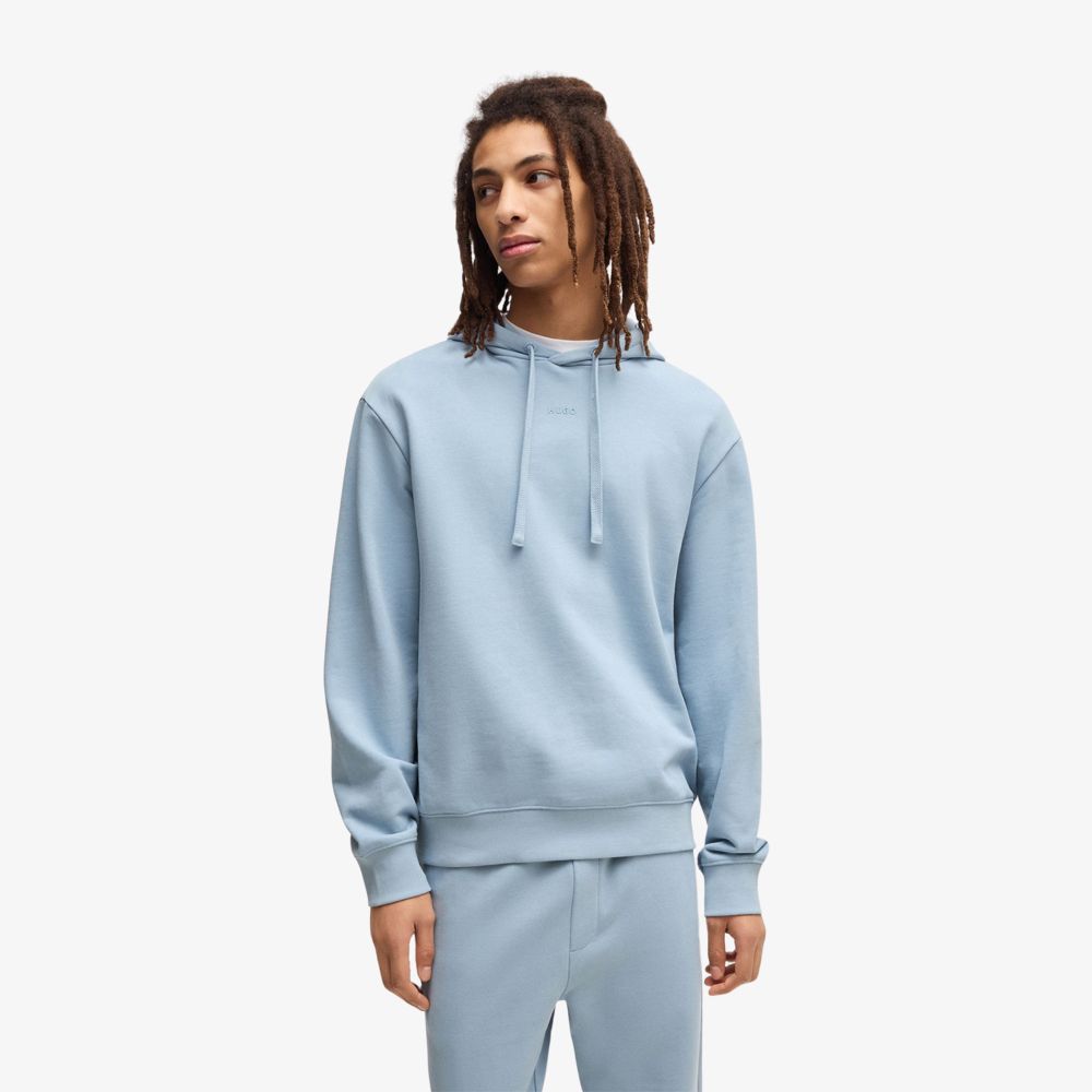 HUGO - Áo hoodie vải cotton terry in logo