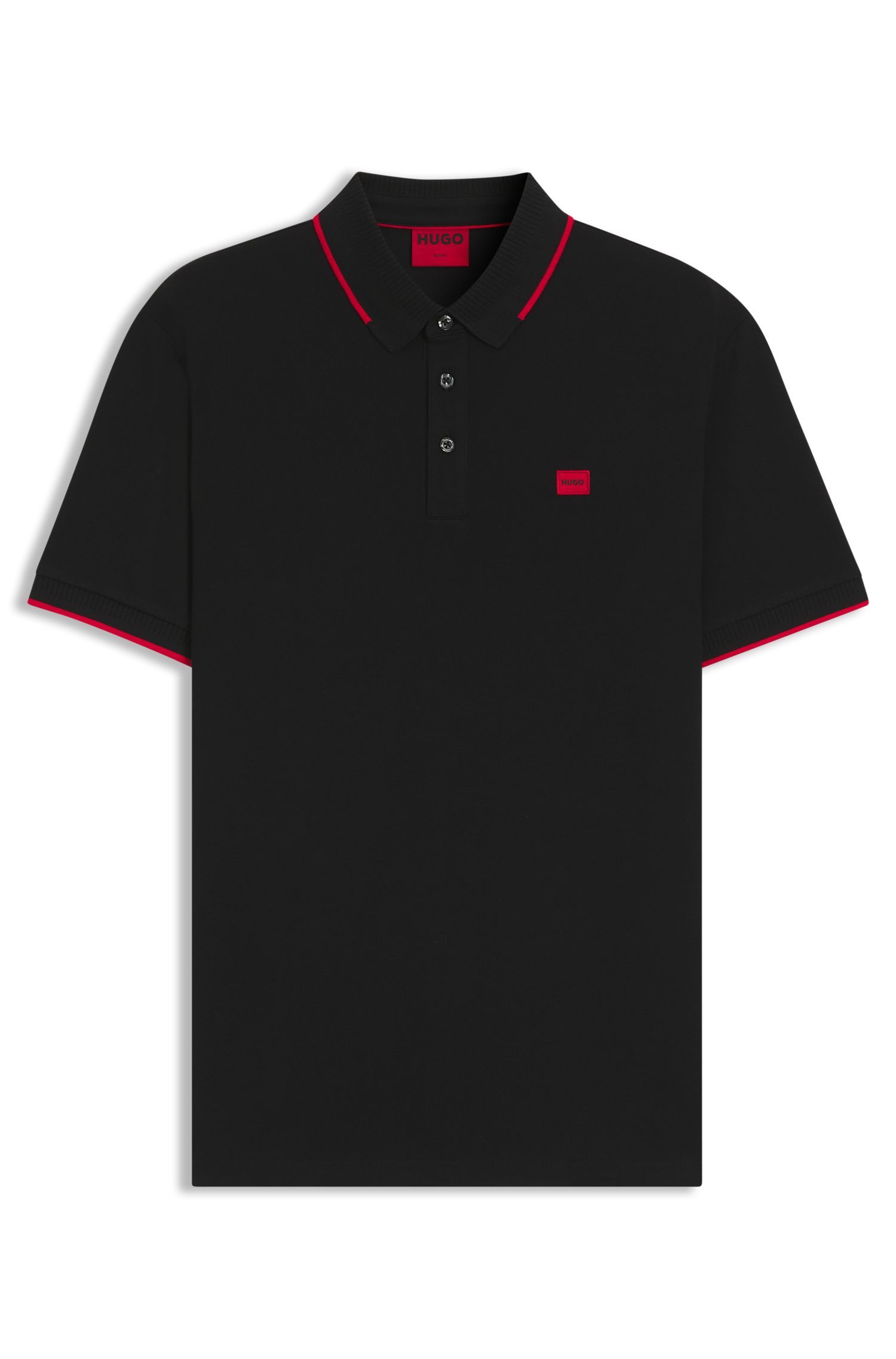 HUGO - Áo thun polo cotton piqué dáng ôm