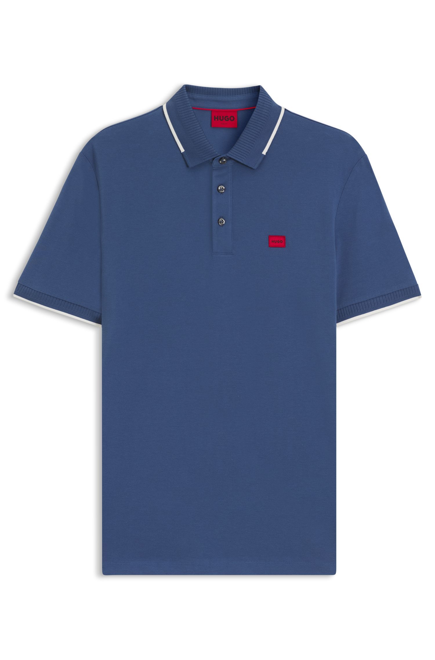 HUGO - Áo thun polo cotton piqué dáng ôm