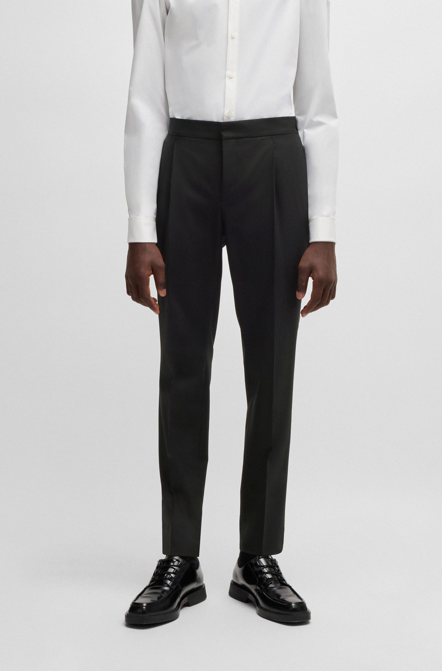 Quần tây dáng slim fit vải len pha co giãn