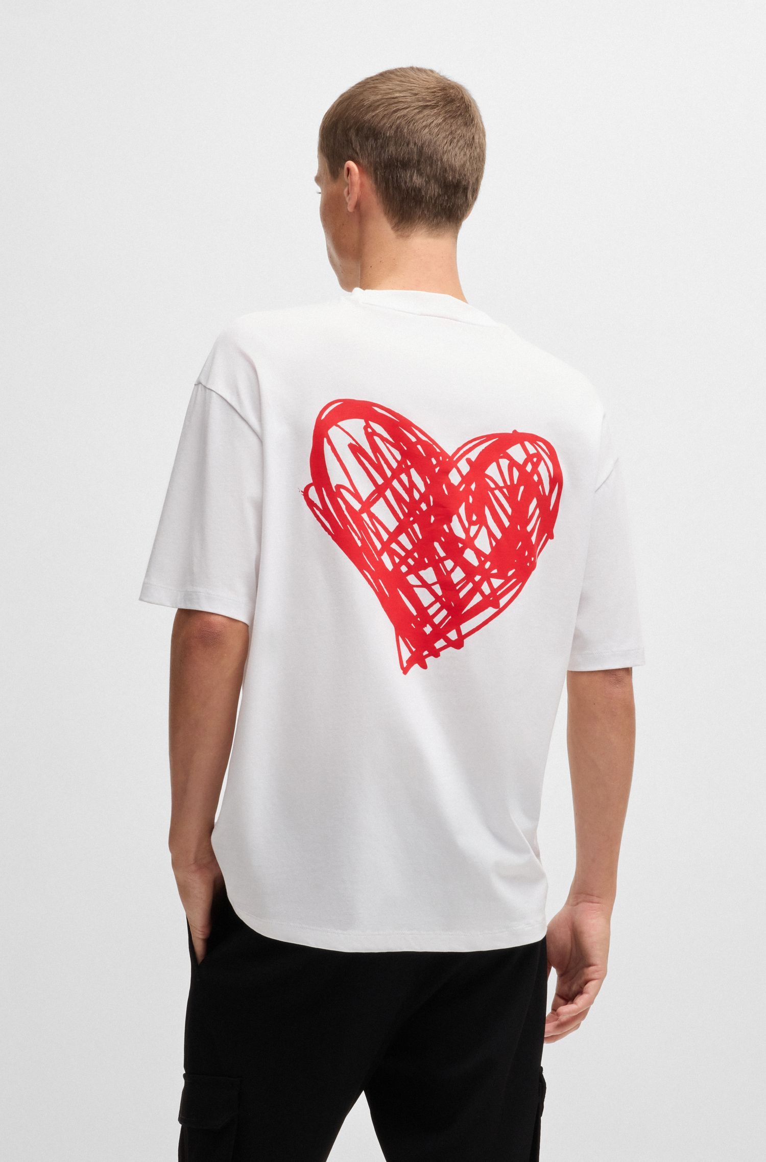 Áo thun vải cotton-jersey có hình trái tim