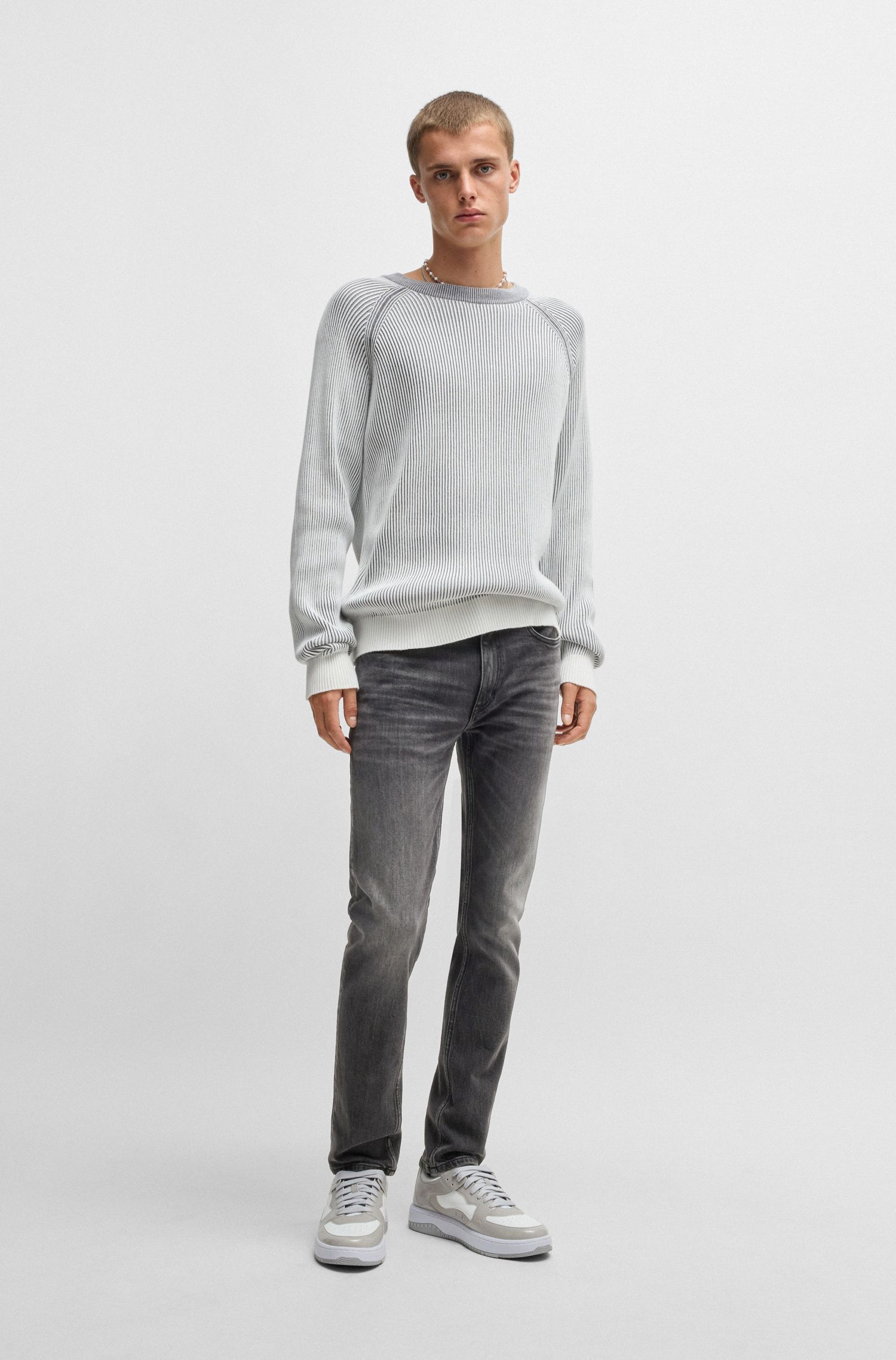 HUGO - Quần jean dáng extra-slim-fit vải denim co giãn