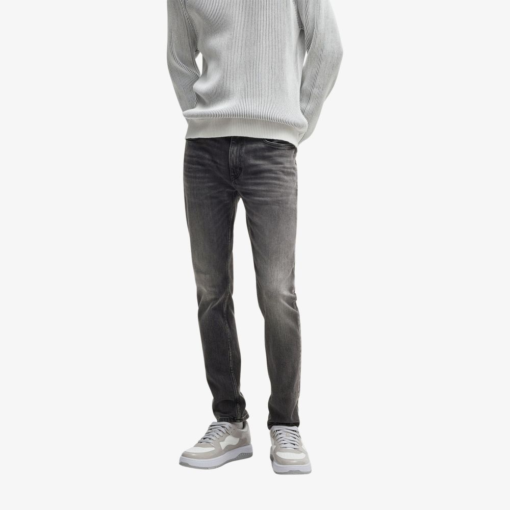HUGO - Quần jean dáng extra-slim-fit vải denim co giãn
