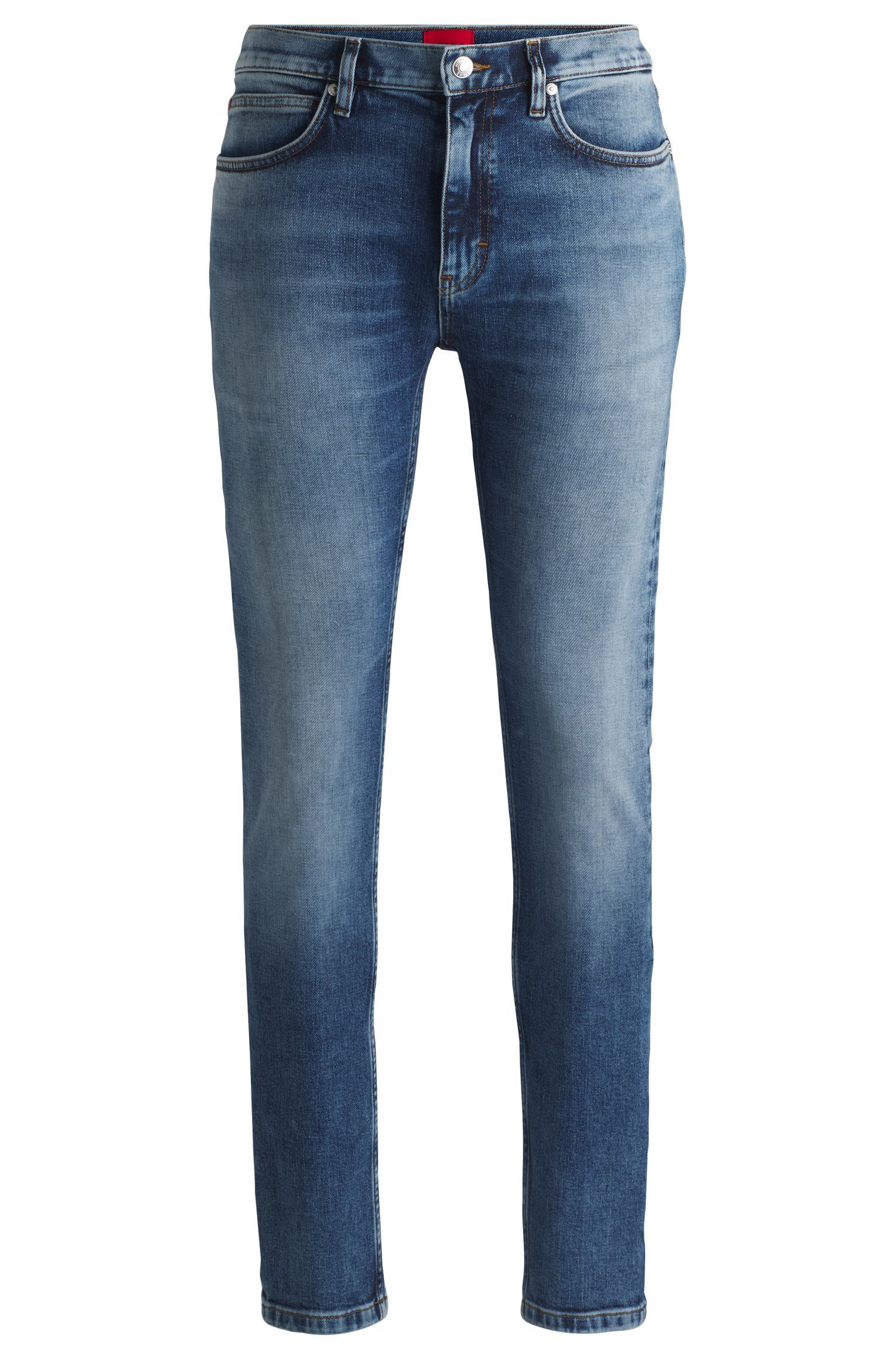 HUGO - Quần jeans dáng extra-slim-fit vải denim co giãn