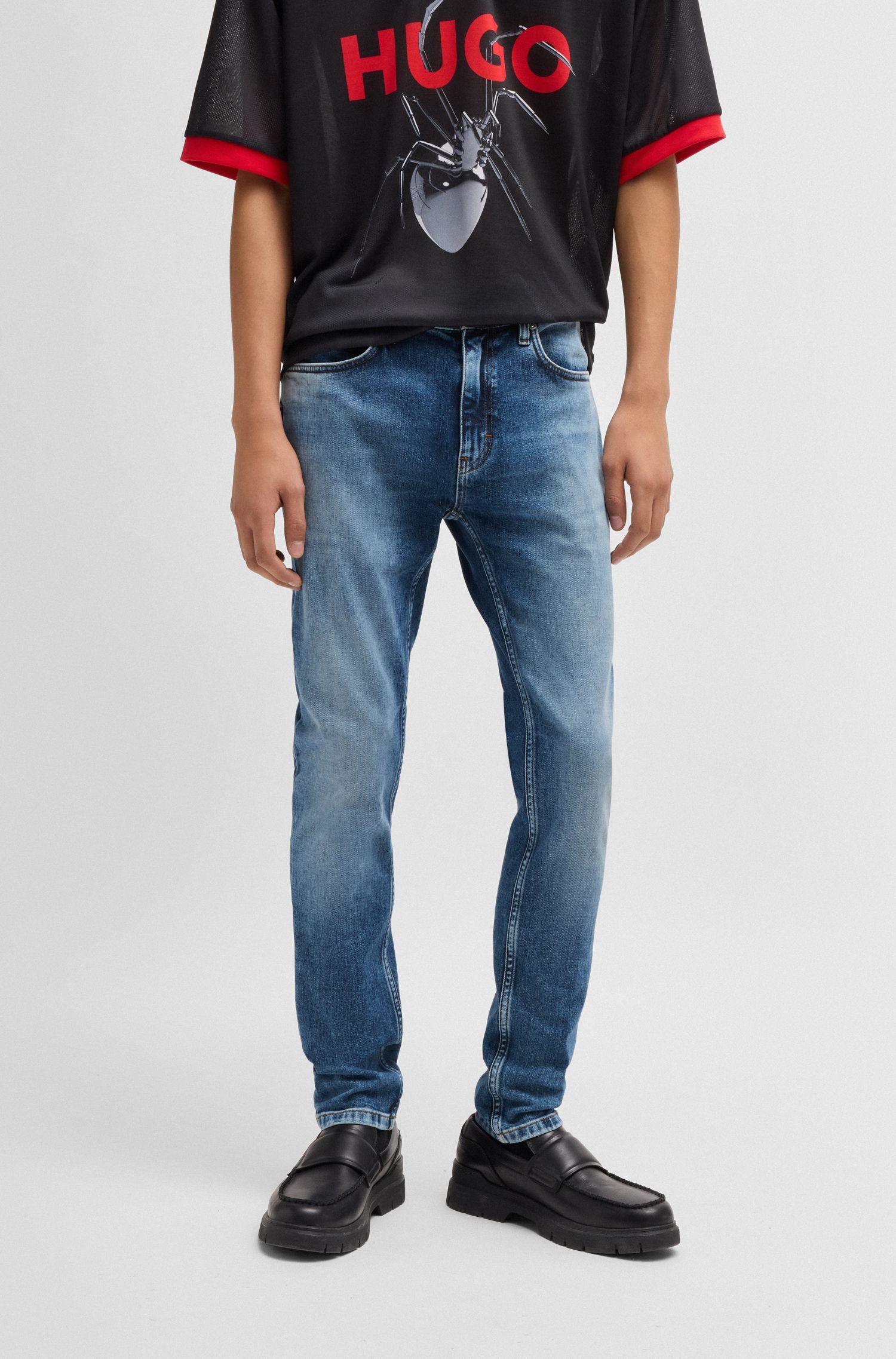 Quần jeans dáng extra-slim-fit vải denim co giãn