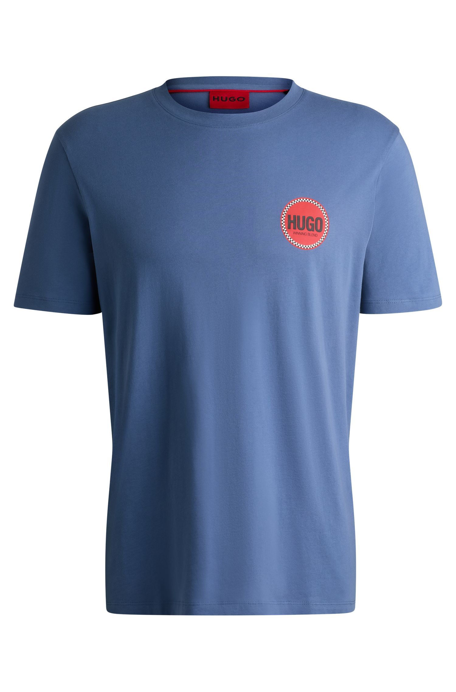HUGO - Áo thun vải cotton jersey in logo