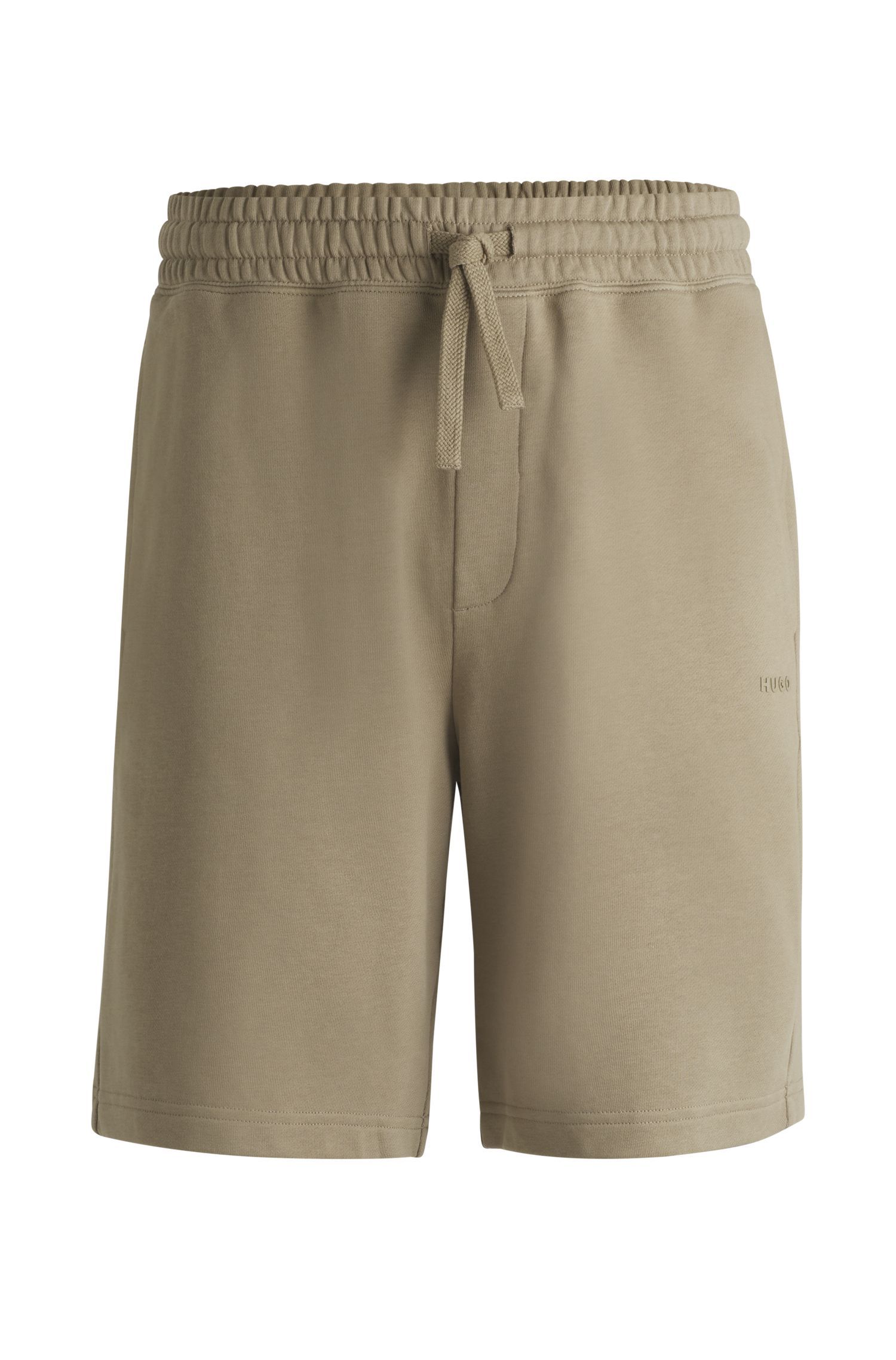 HUGO - Quần shorts dáng relaxed vải cotton terry in logo