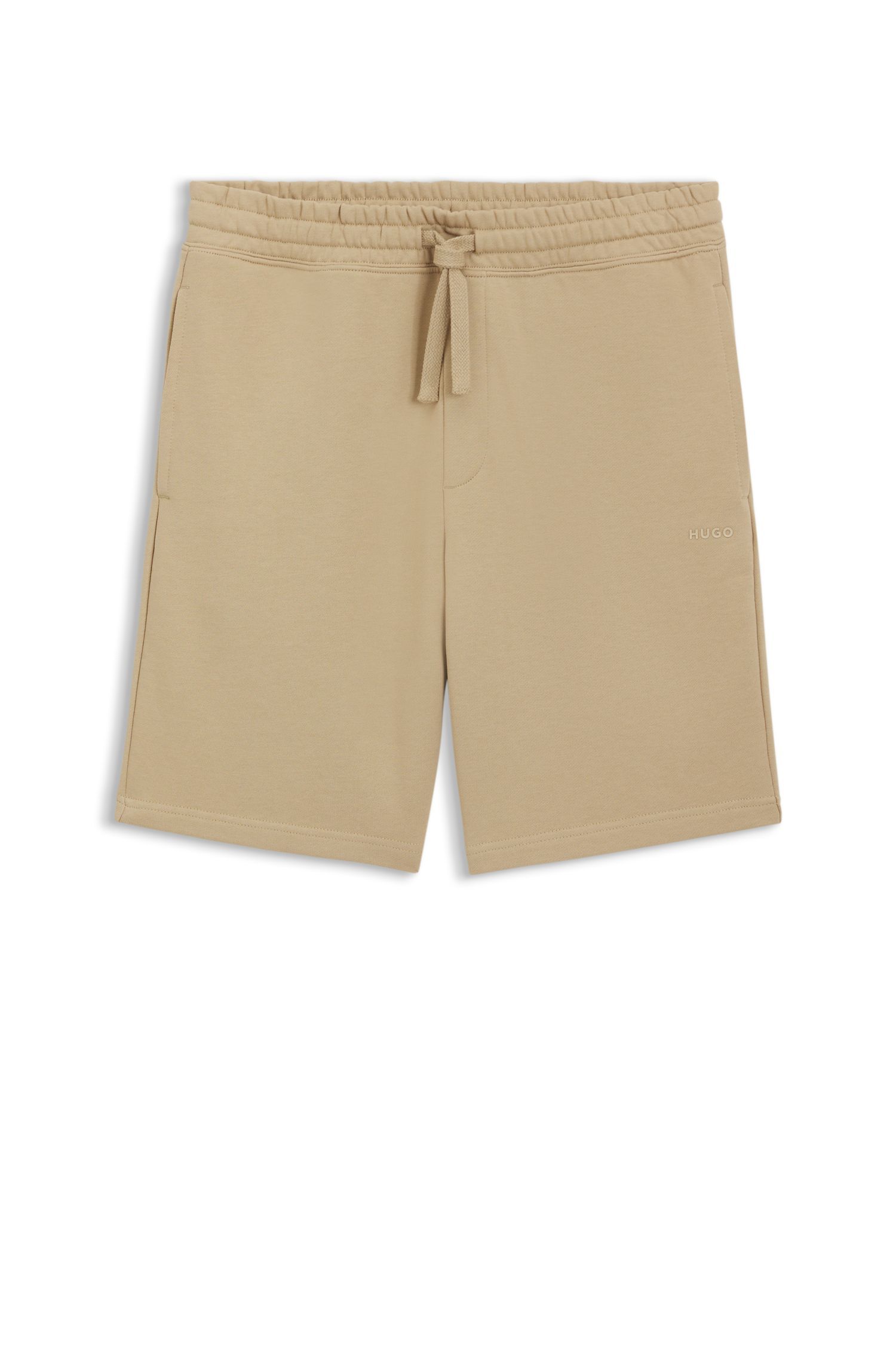 HUGO - Quần shorts dáng relaxed vải cotton terry in logo