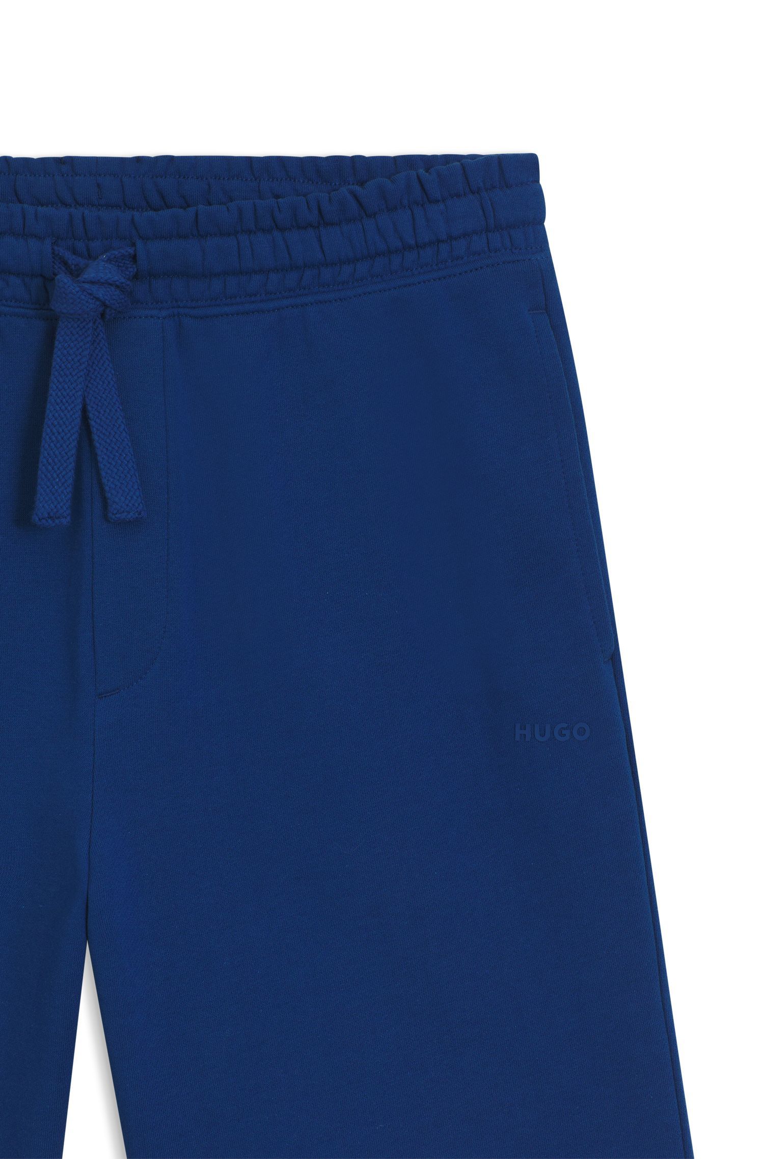 HUGO - Quần shorts dáng relaxed vải cotton terry in logo
