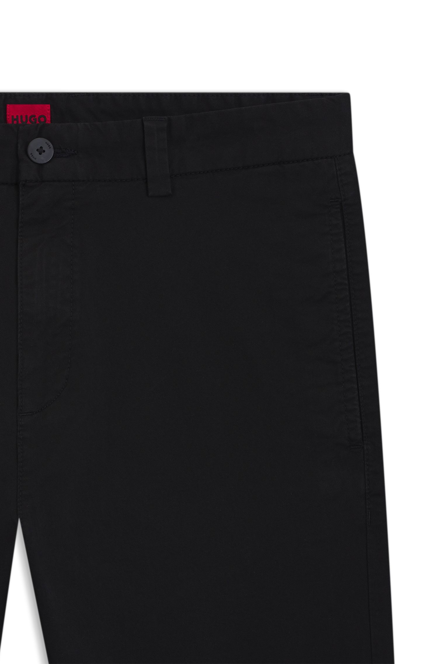 HUGO - Quần dáng ôm slim fit vải gabardine cotton co giãn