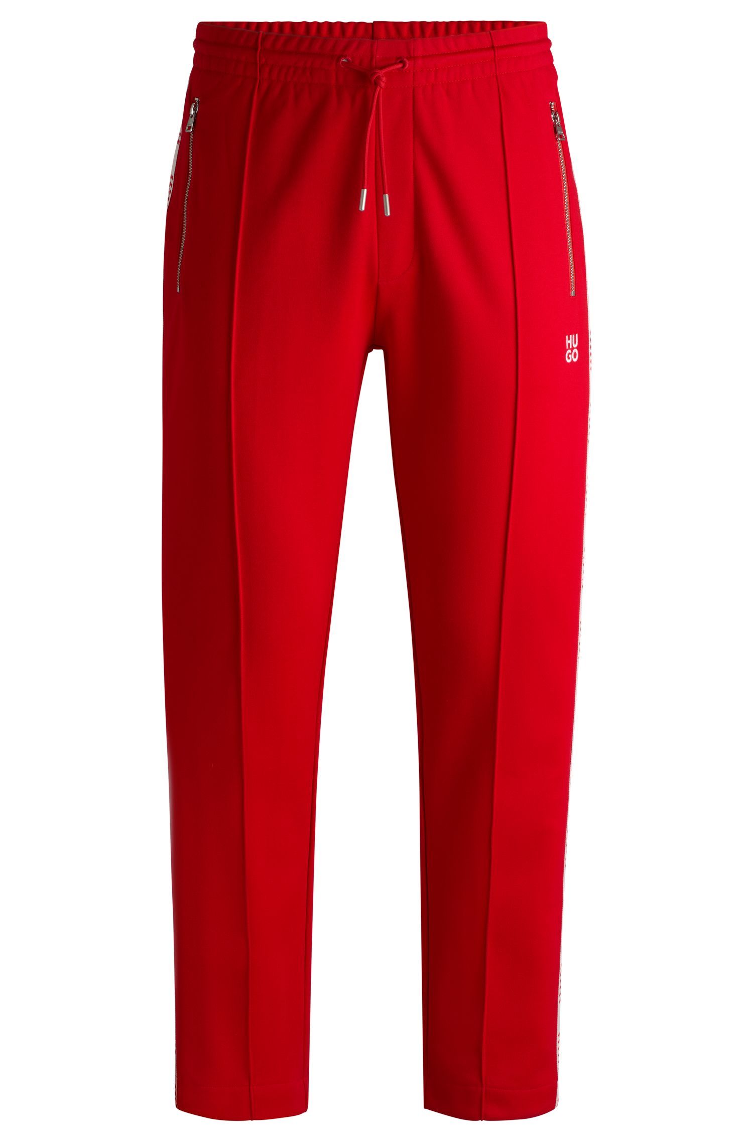 HUGO - Quần tracksuit dáng relaxed với dải caro