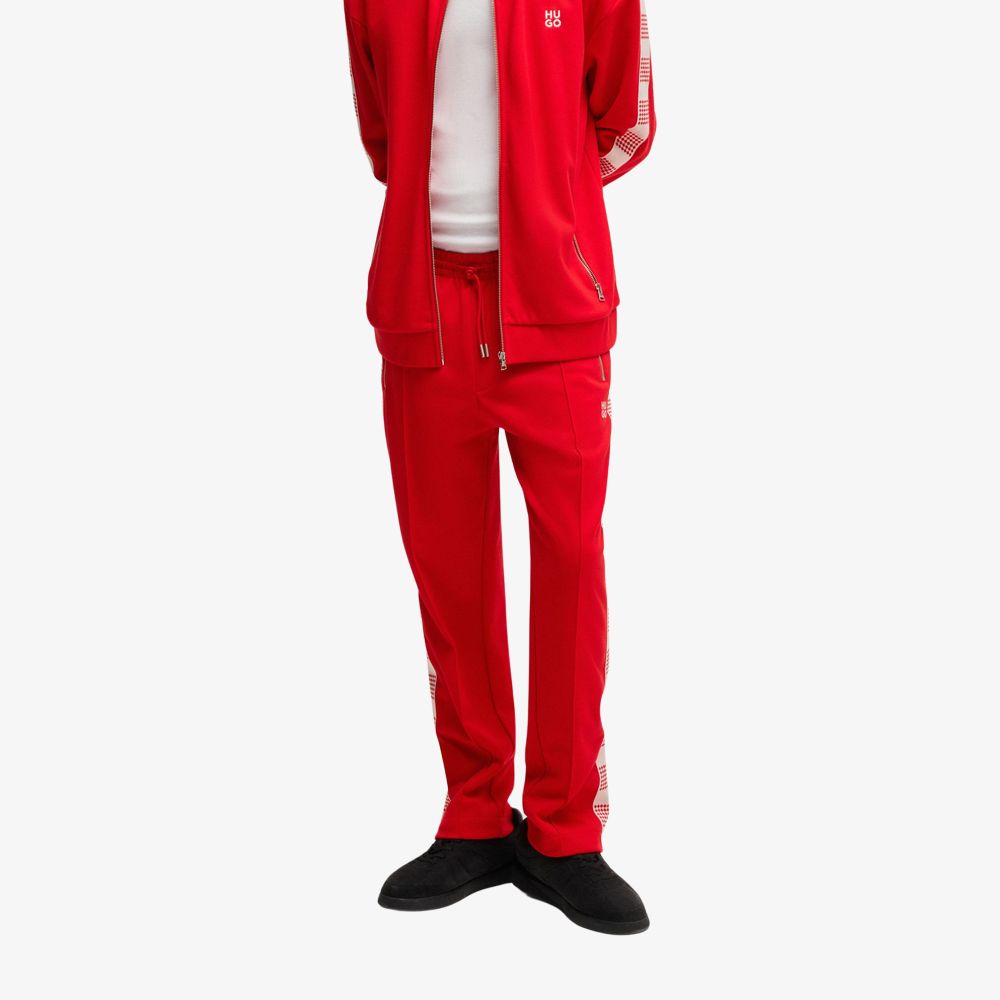 HUGO - Quần tracksuit dáng relaxed với dải caro