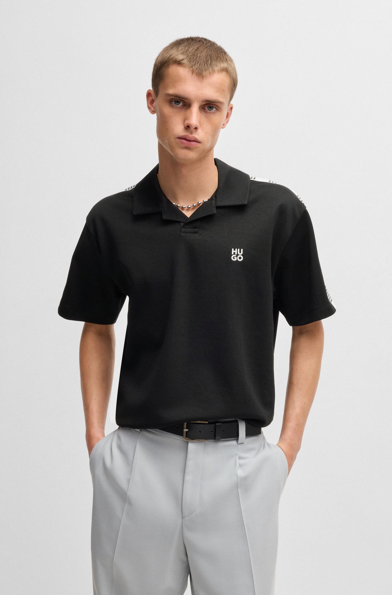 Áo polo vải cotton kẻ caro