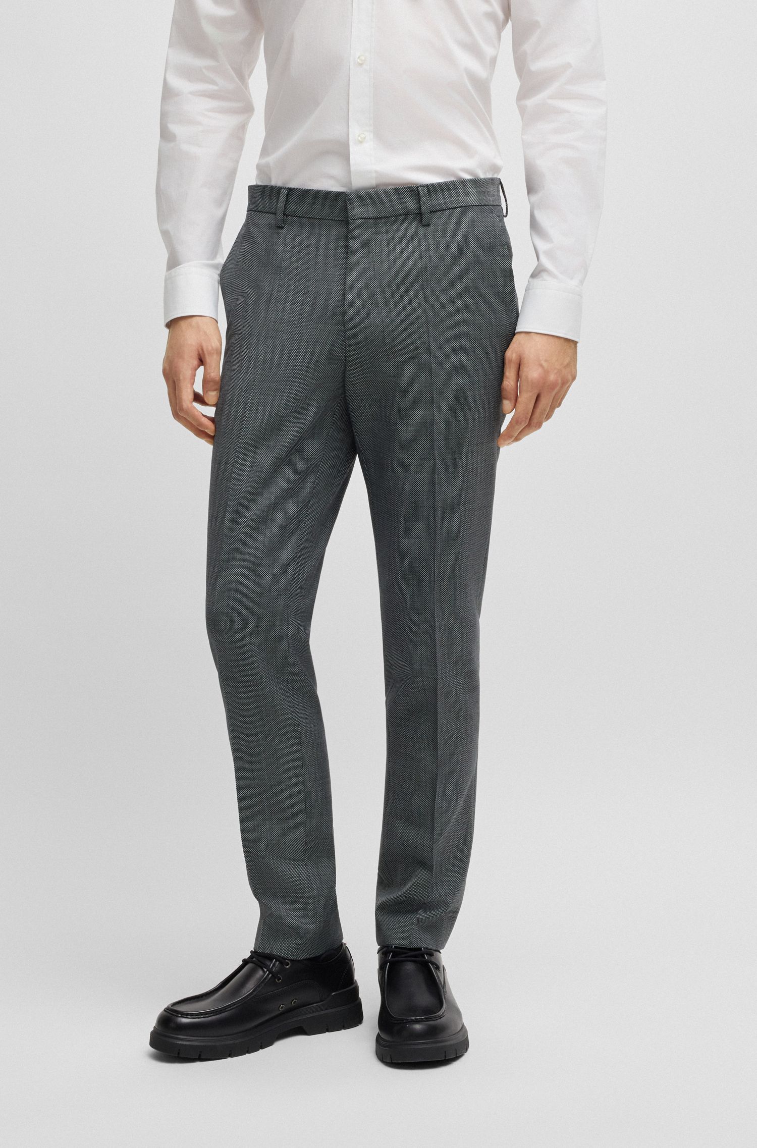 Quần tây dáng slim fit pha len