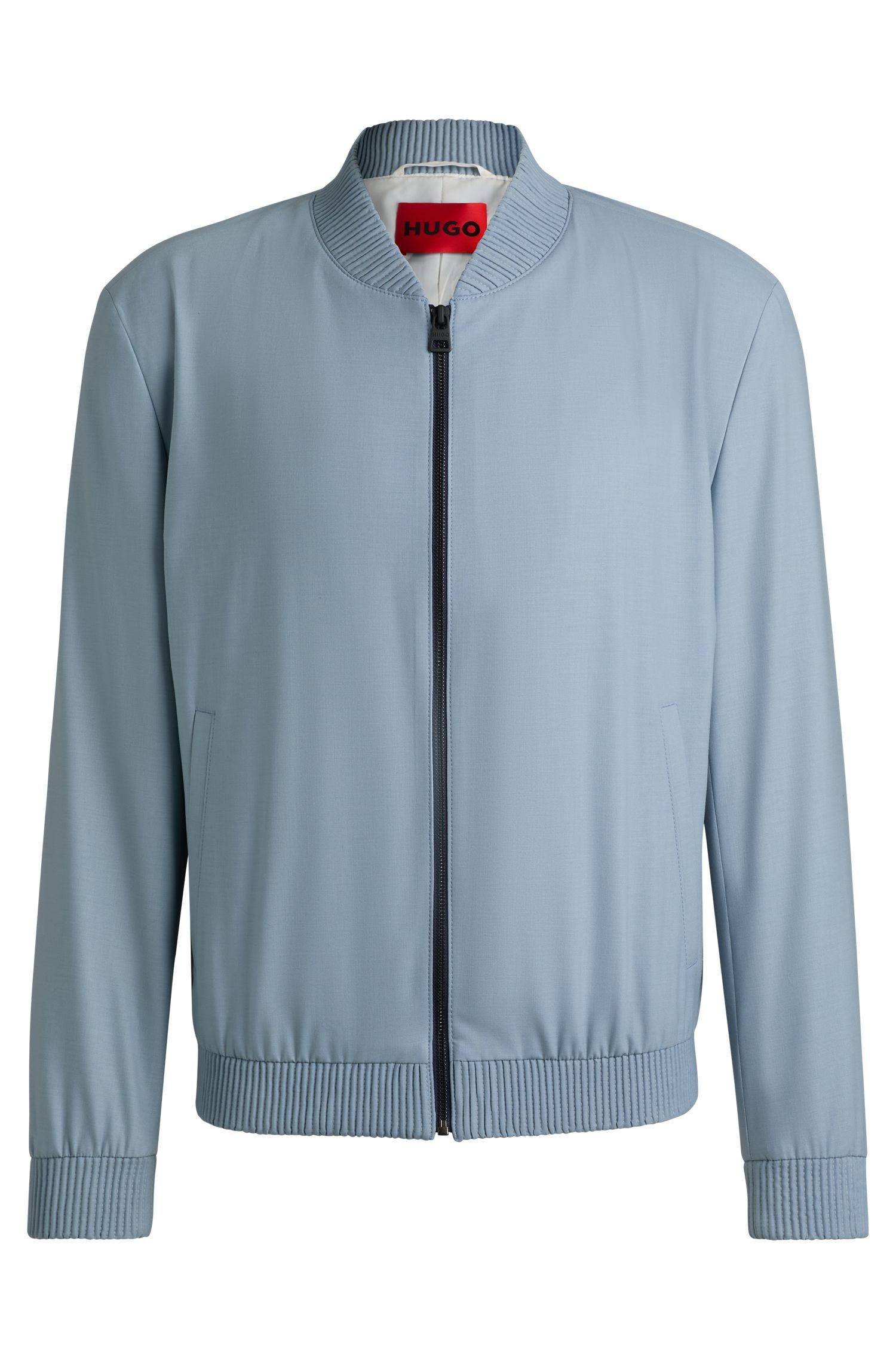 HUGO - Áo khoác dáng slim-fit len co giãn
