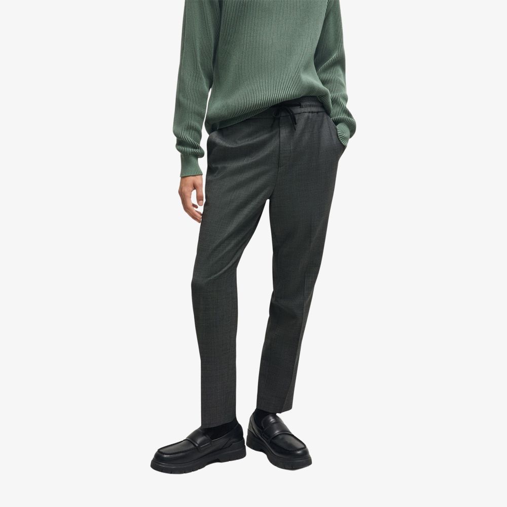 HUGO - Quần dài dáng extra-slim-fit vải co giãn có họa tiết
