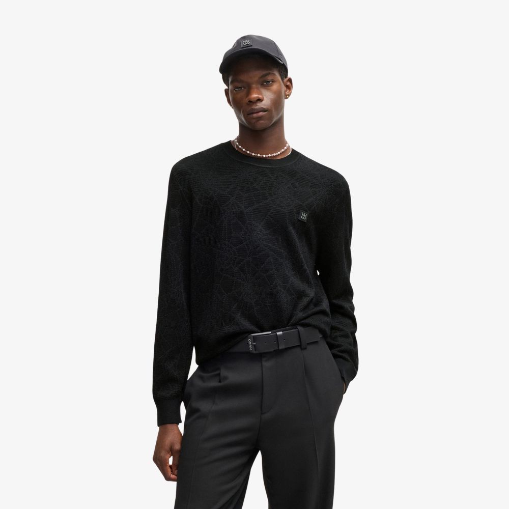 HUGO - Áo sweater len pha