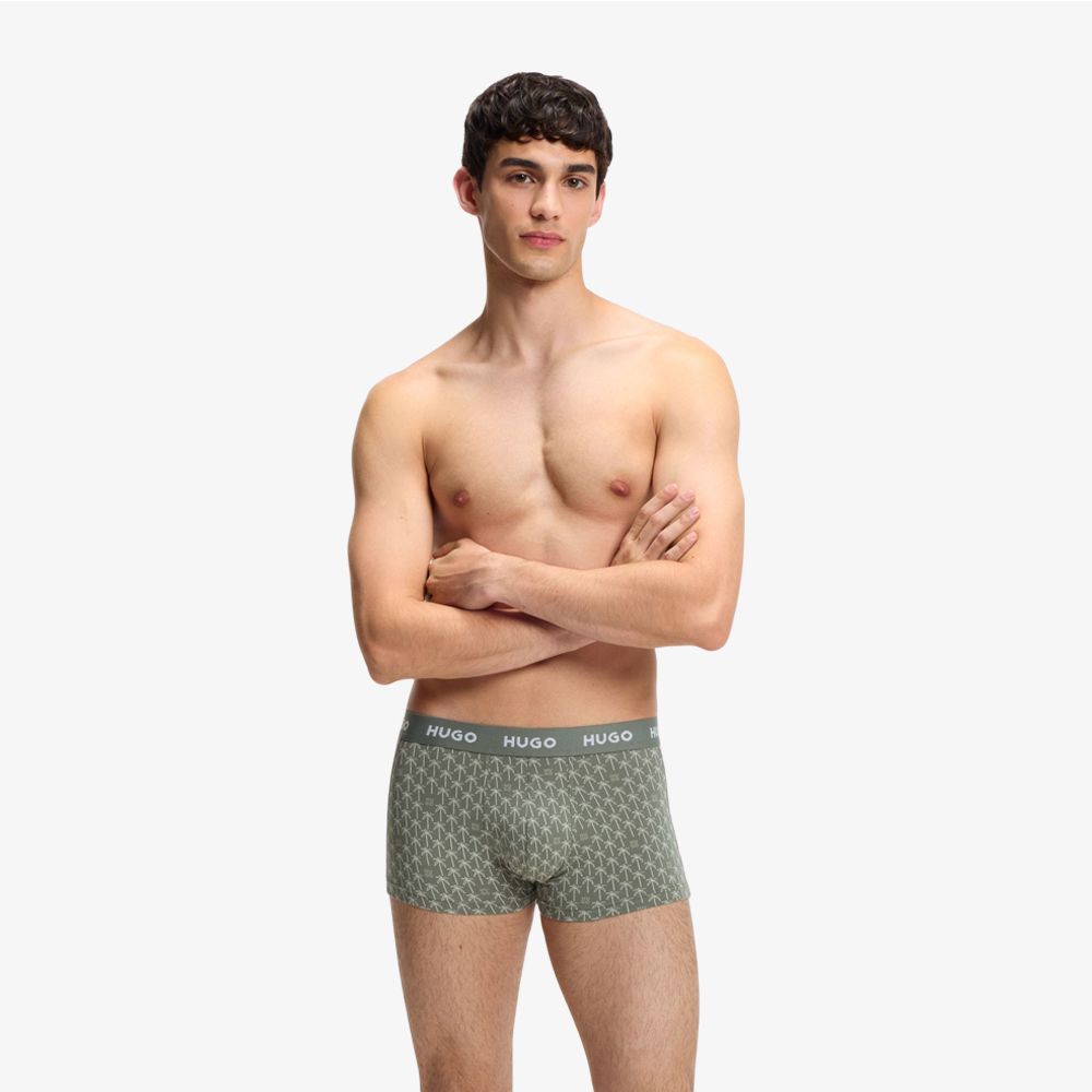 HUGO - Bộ 3 quần lót cotton co giãn cạp logo