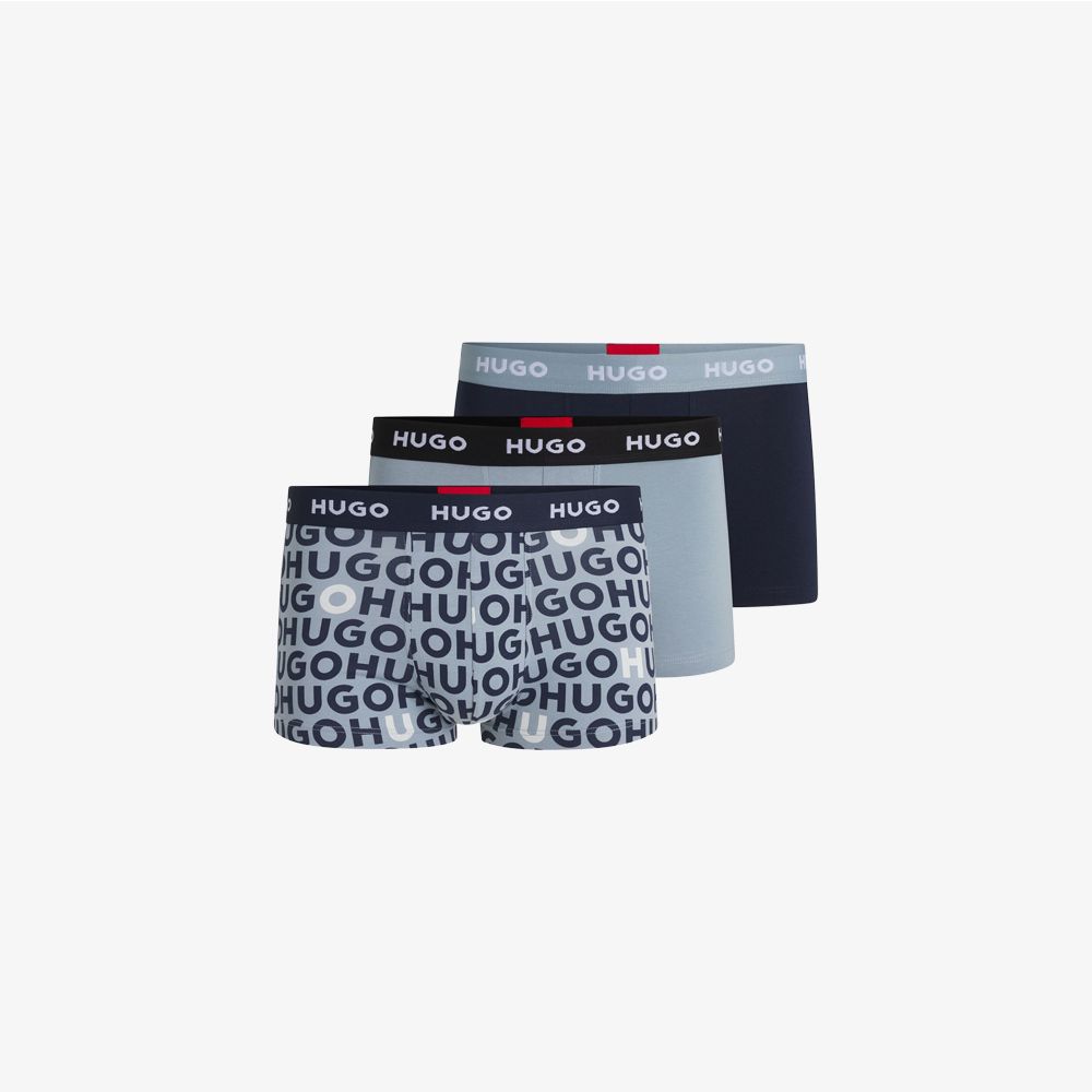 HUGO - Bộ 3 quần lót cotton co giãn cạp logo