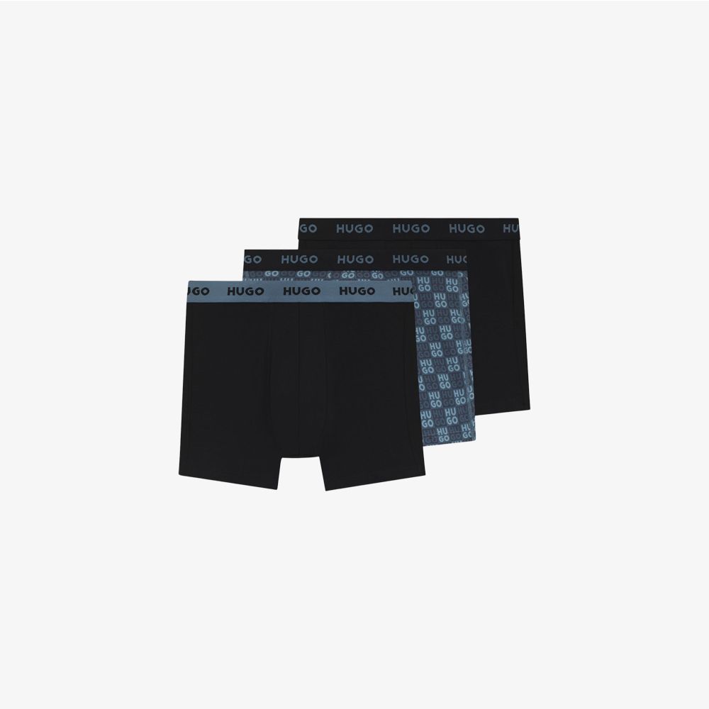 HUGO - Bộ ba quần boxer bằng vải cotton co giãn