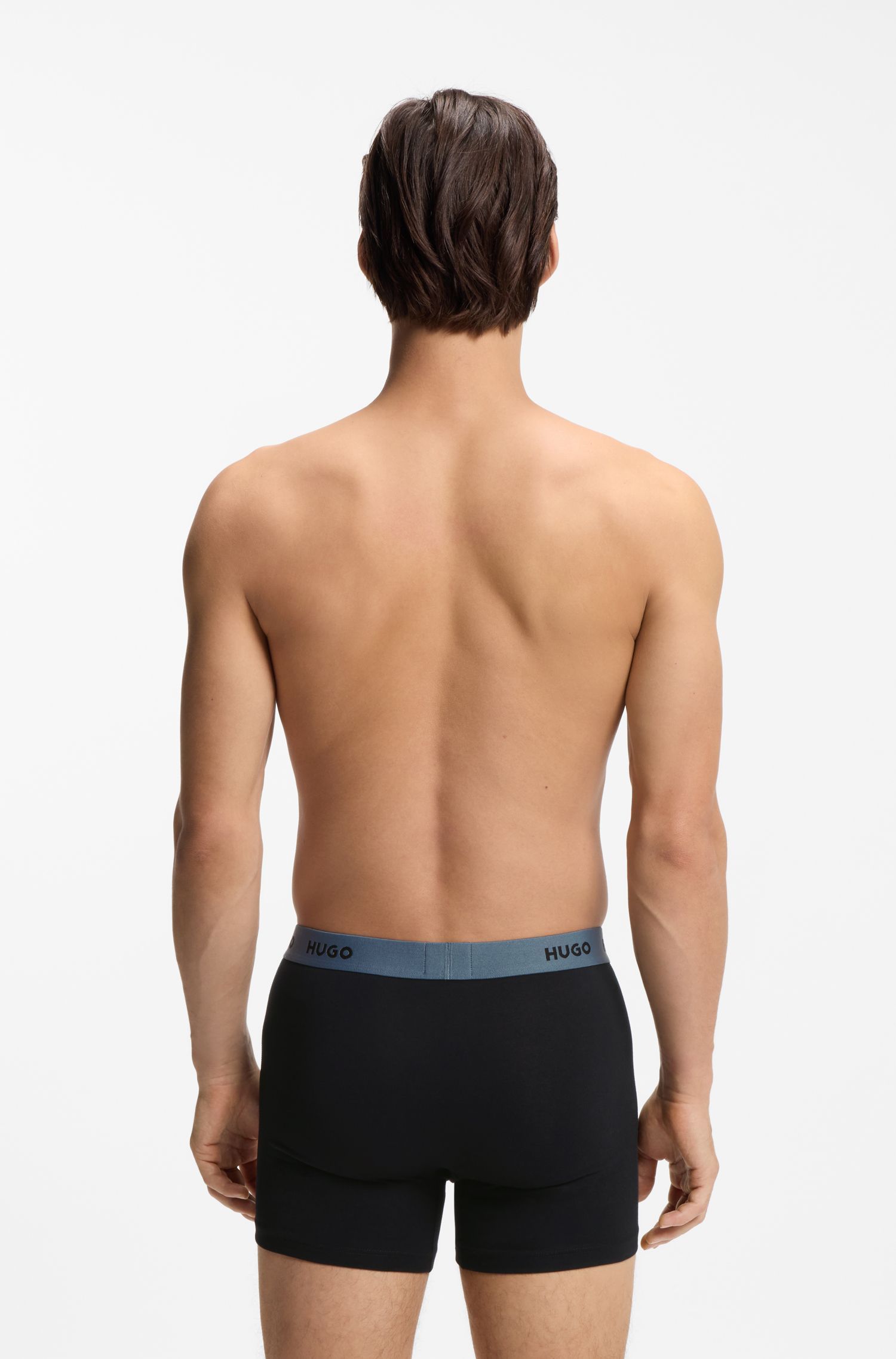 HUGO - Bộ ba quần boxer bằng vải cotton co giãn