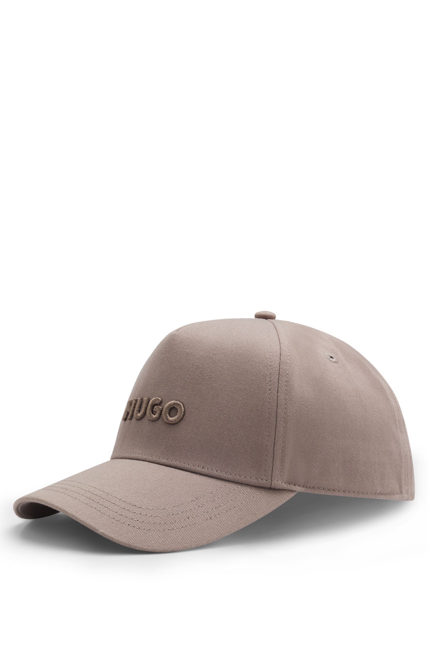 HUGO - Mũ lưỡi trai vải cotton twill có logo