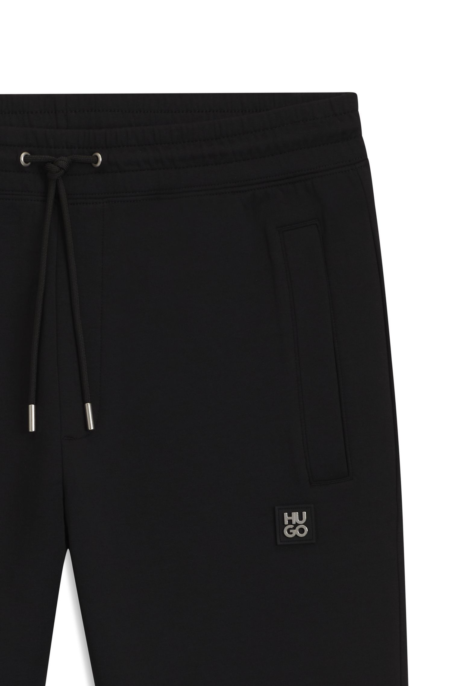HUGO - Quần thể thao vải cotton pha với logo xếp chồng