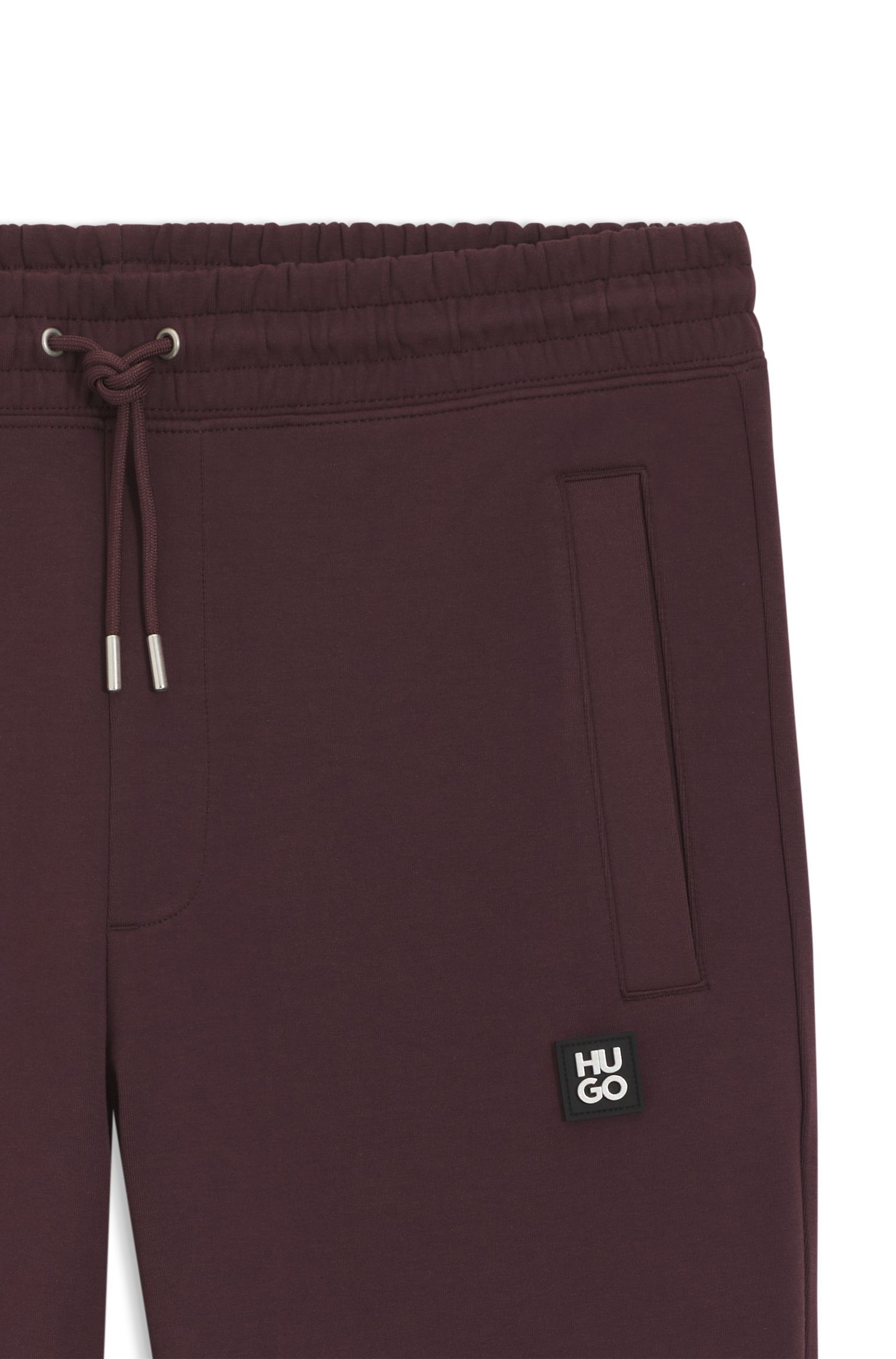 HUGO - Quần thể thao vải cotton pha với logo xếp chồng