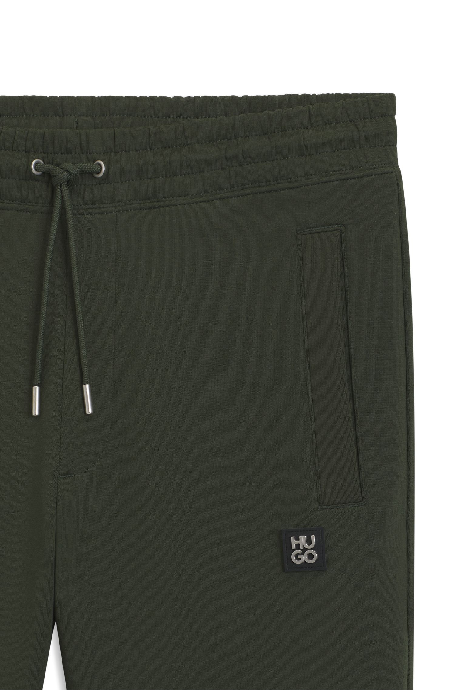 HUGO - Quần thể thao vải cotton pha với logo xếp chồng