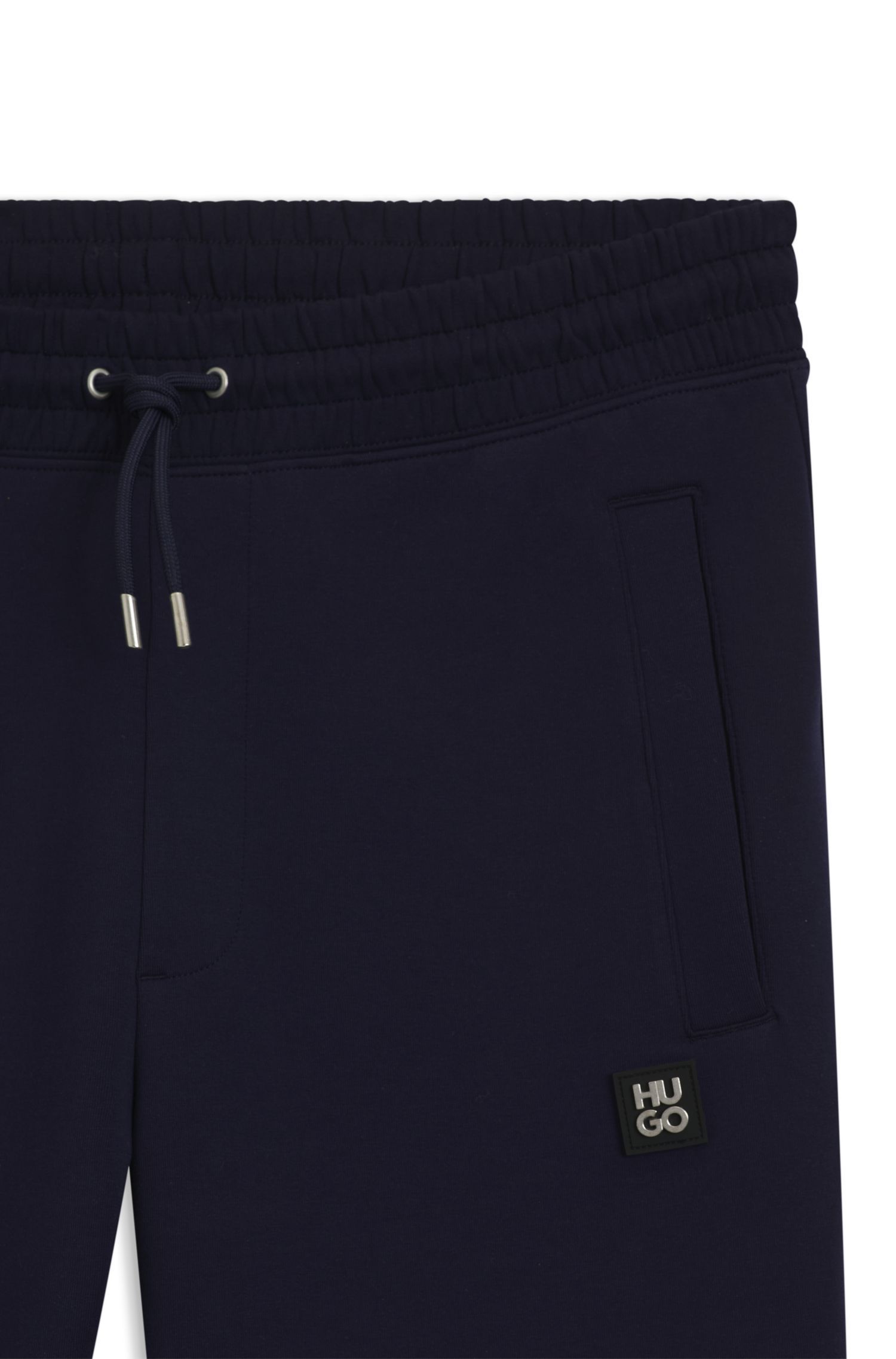 HUGO - Quần thể thao vải cotton pha với logo xếp chồng