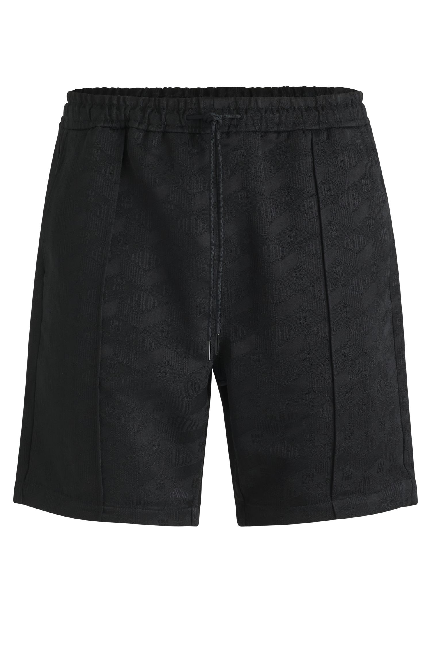 HUGO - Quần shorts dáng relaxed in logo hình học