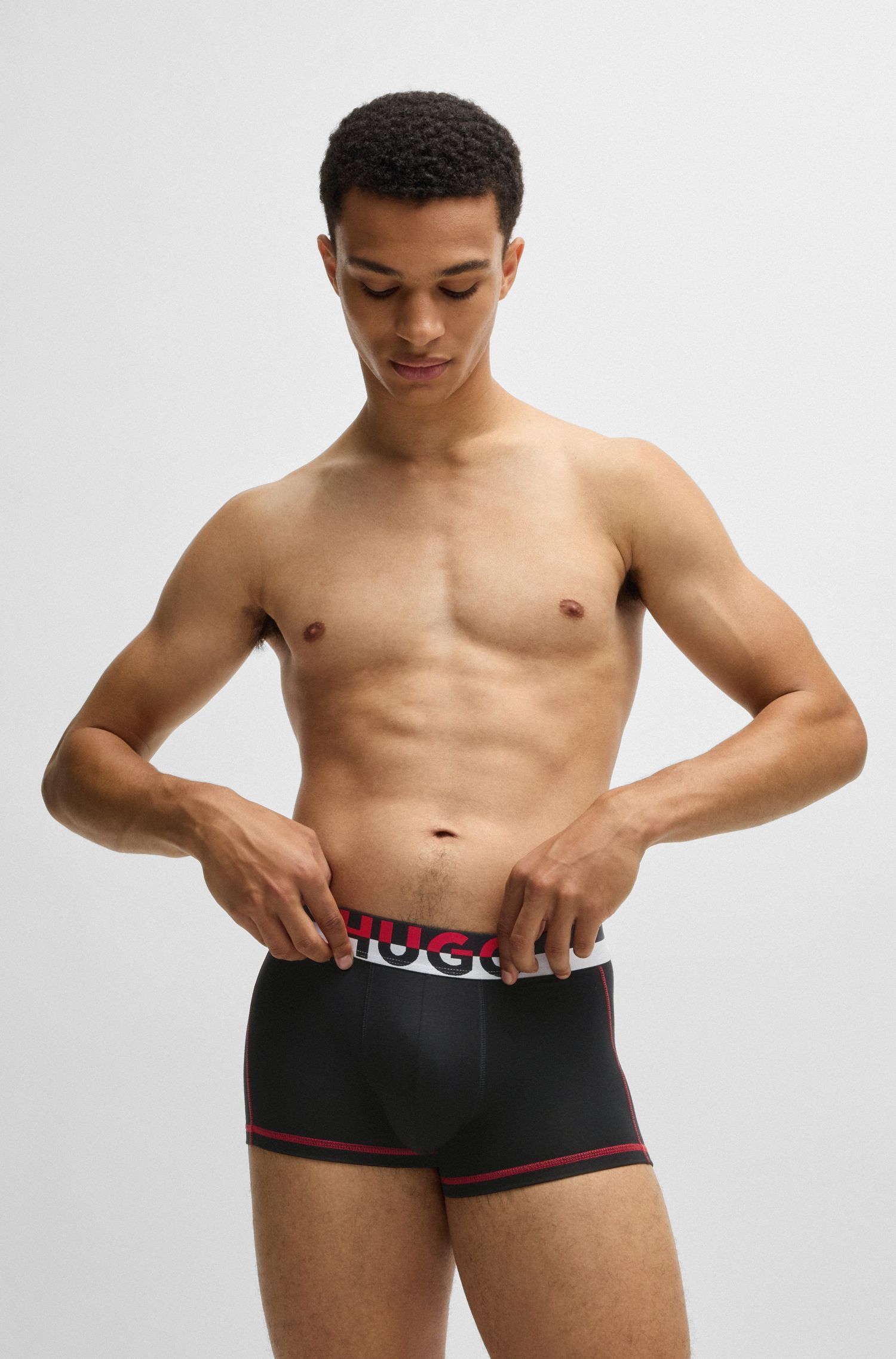 HUGO - Quần lót dáng trunks vải jersey co giãn