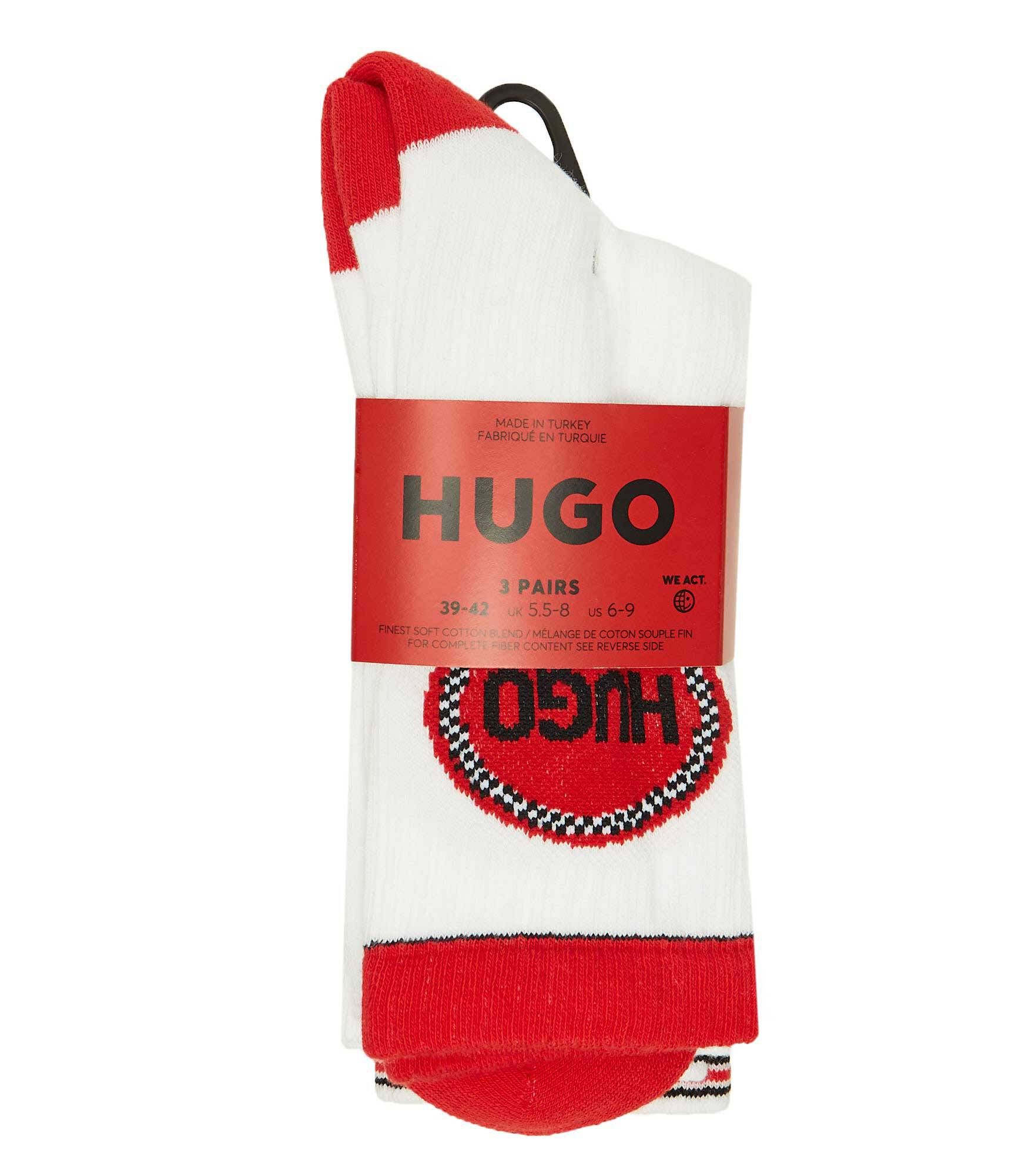 HUGO - Bộ 3 đôi tất cao họa tiết đua xe