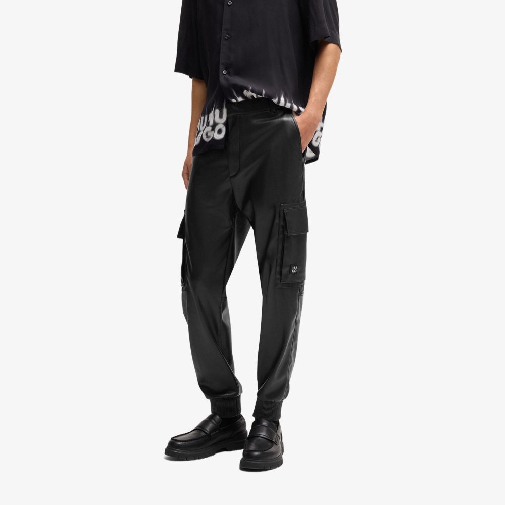 HUGO - Quần túi hộp giả da dáng regular fit