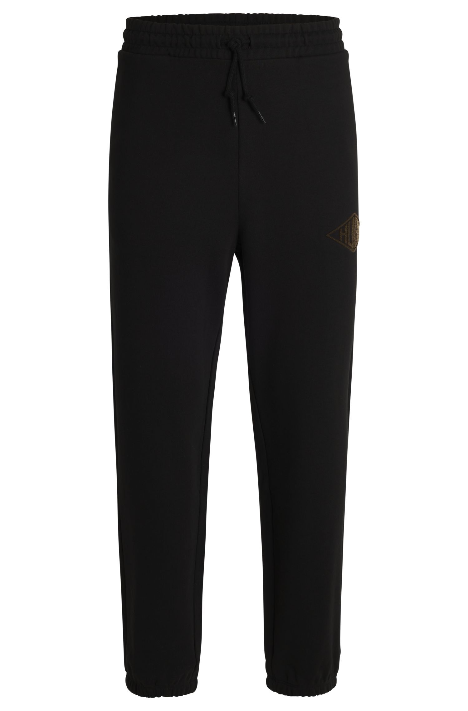 HUGO - Quần jogger vải cotton terry thêu logo