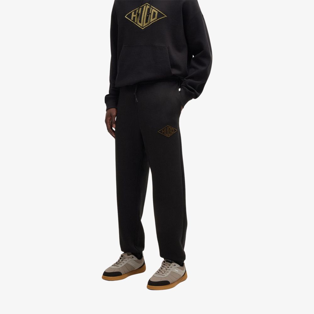 HUGO - Quần jogger vải cotton terry thêu logo