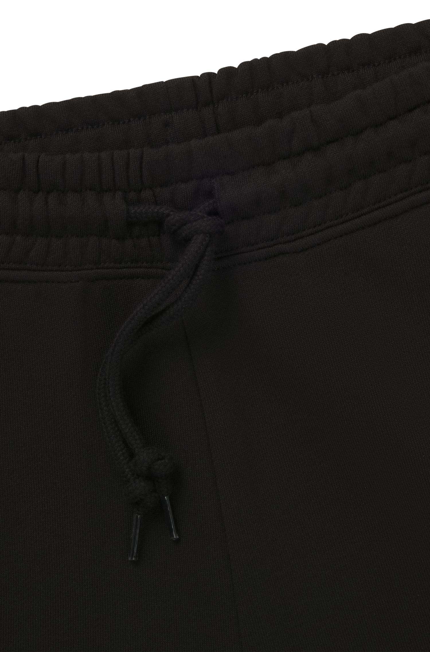 HUGO - Quần short vải cotton terry thêu logo