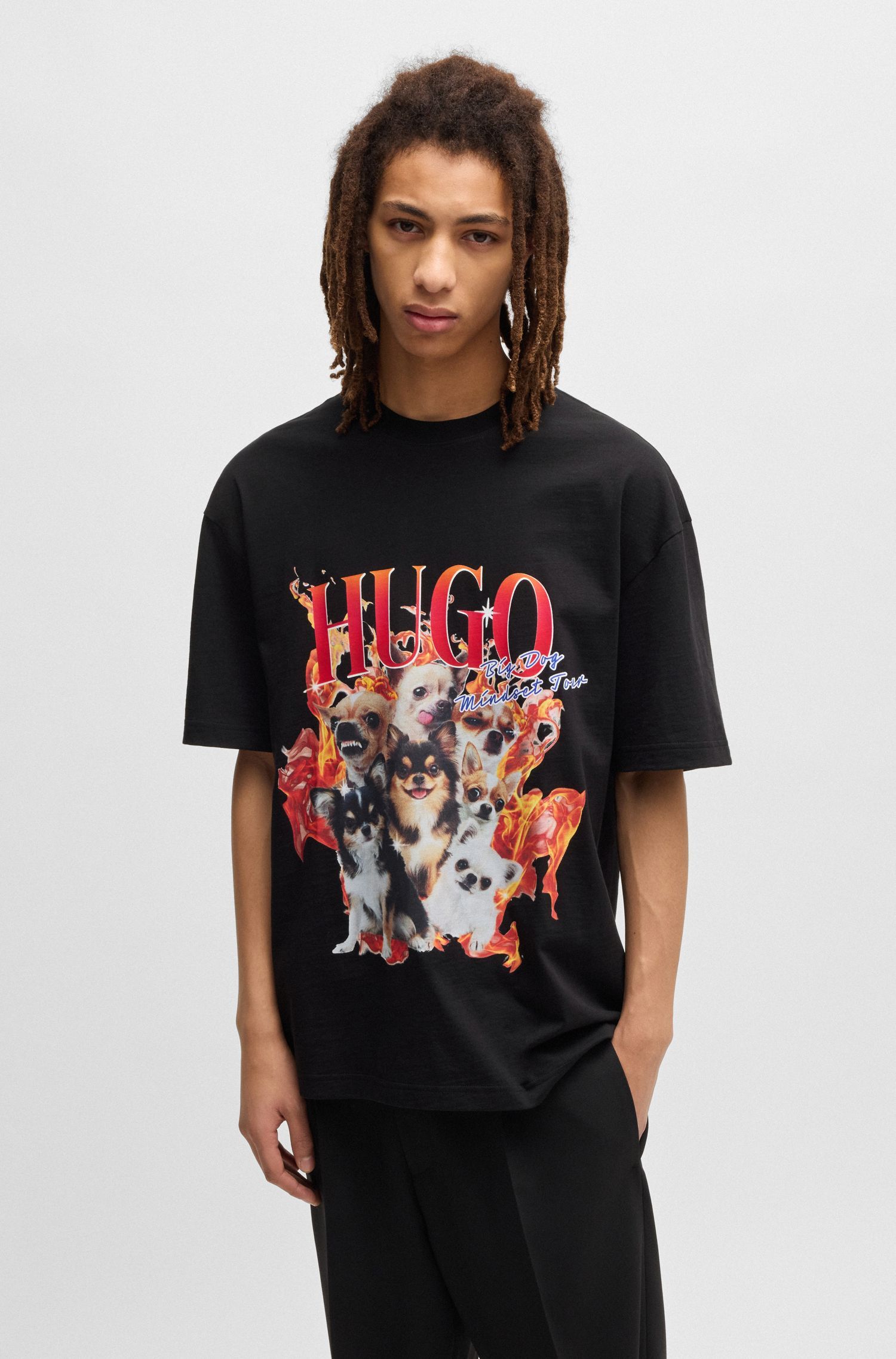 Áo thun oversized vải cotton in hình