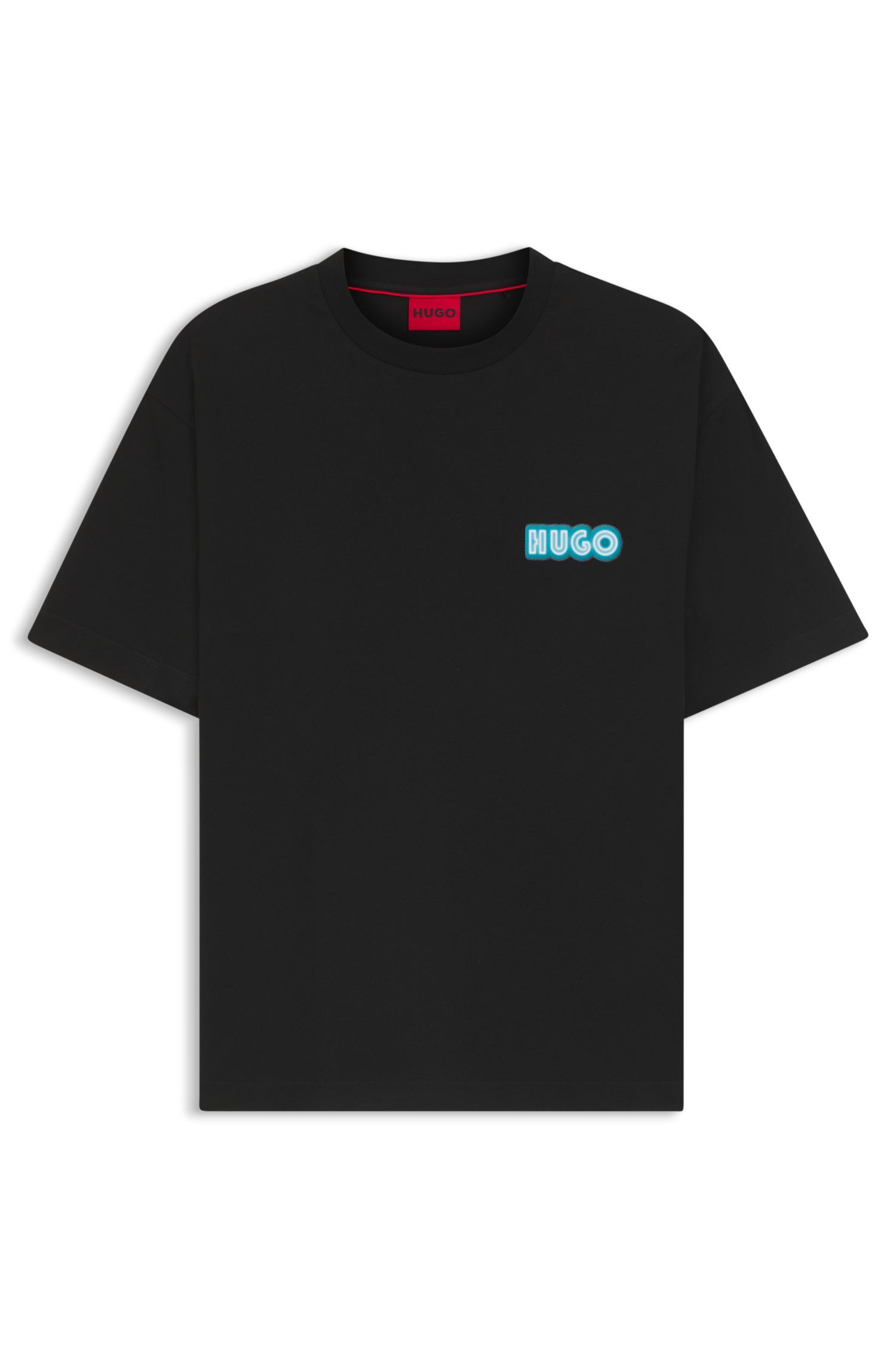 HUGO - Áo thun cotton-jersey in logo artwork