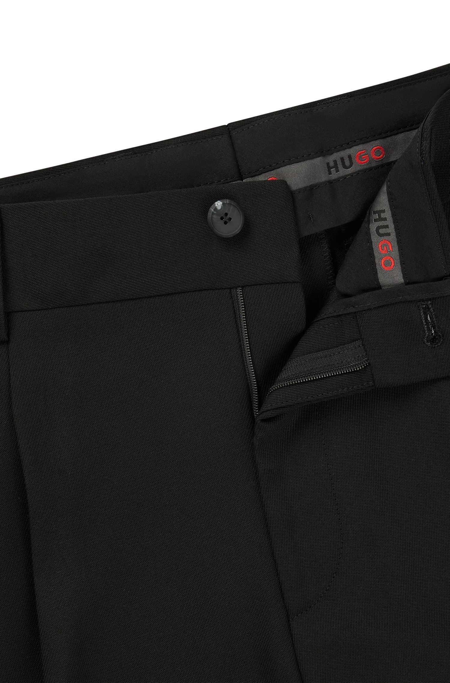 HUGO - Quần dài dáng modern-fit vải twill co giãn