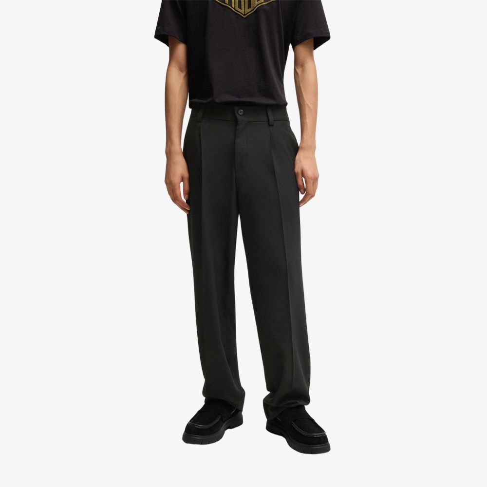 HUGO - Quần dài dáng modern-fit vải twill co giãn