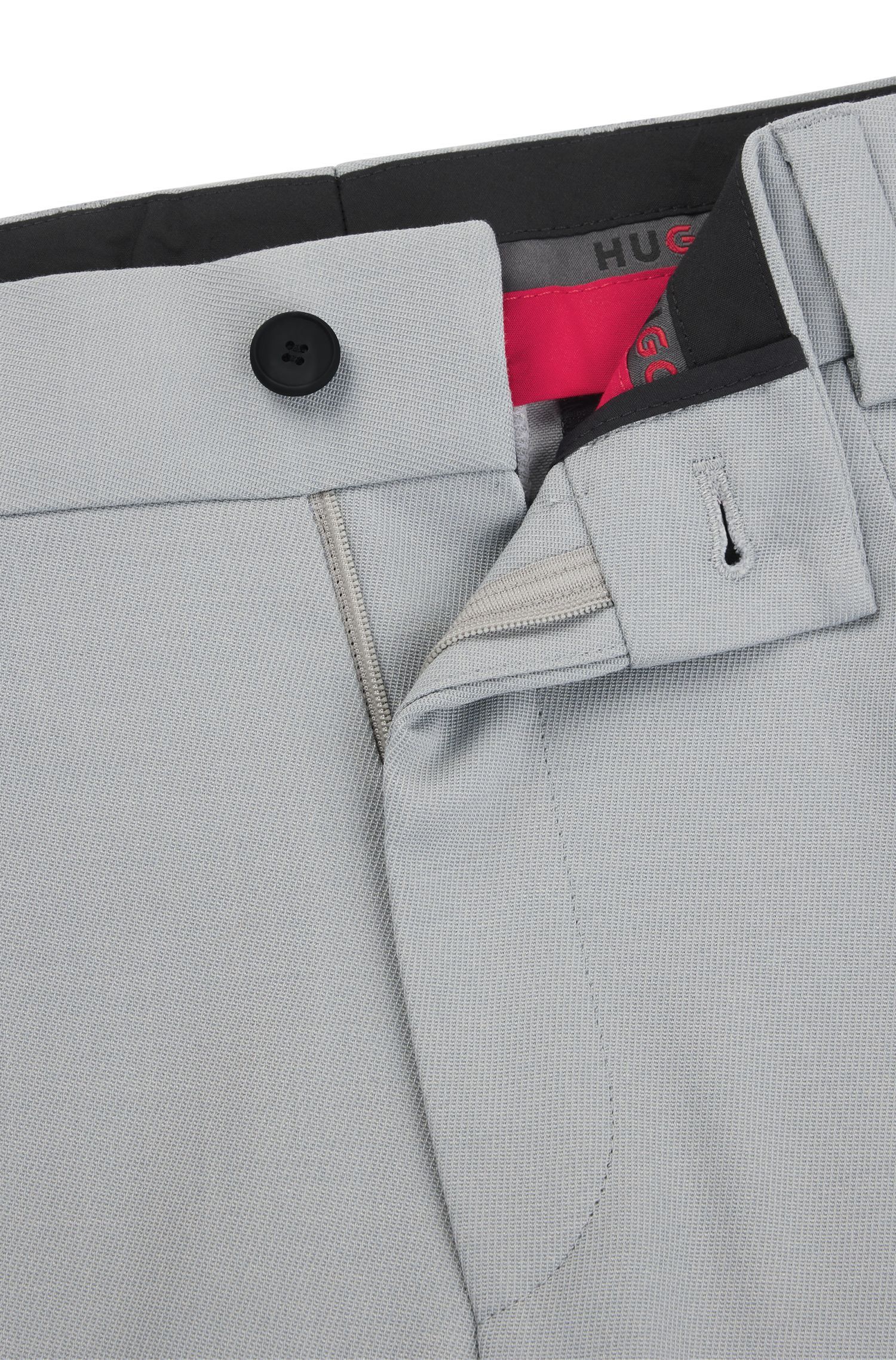 HUGO - Quần dài dáng modern-fit vải twill co giãn