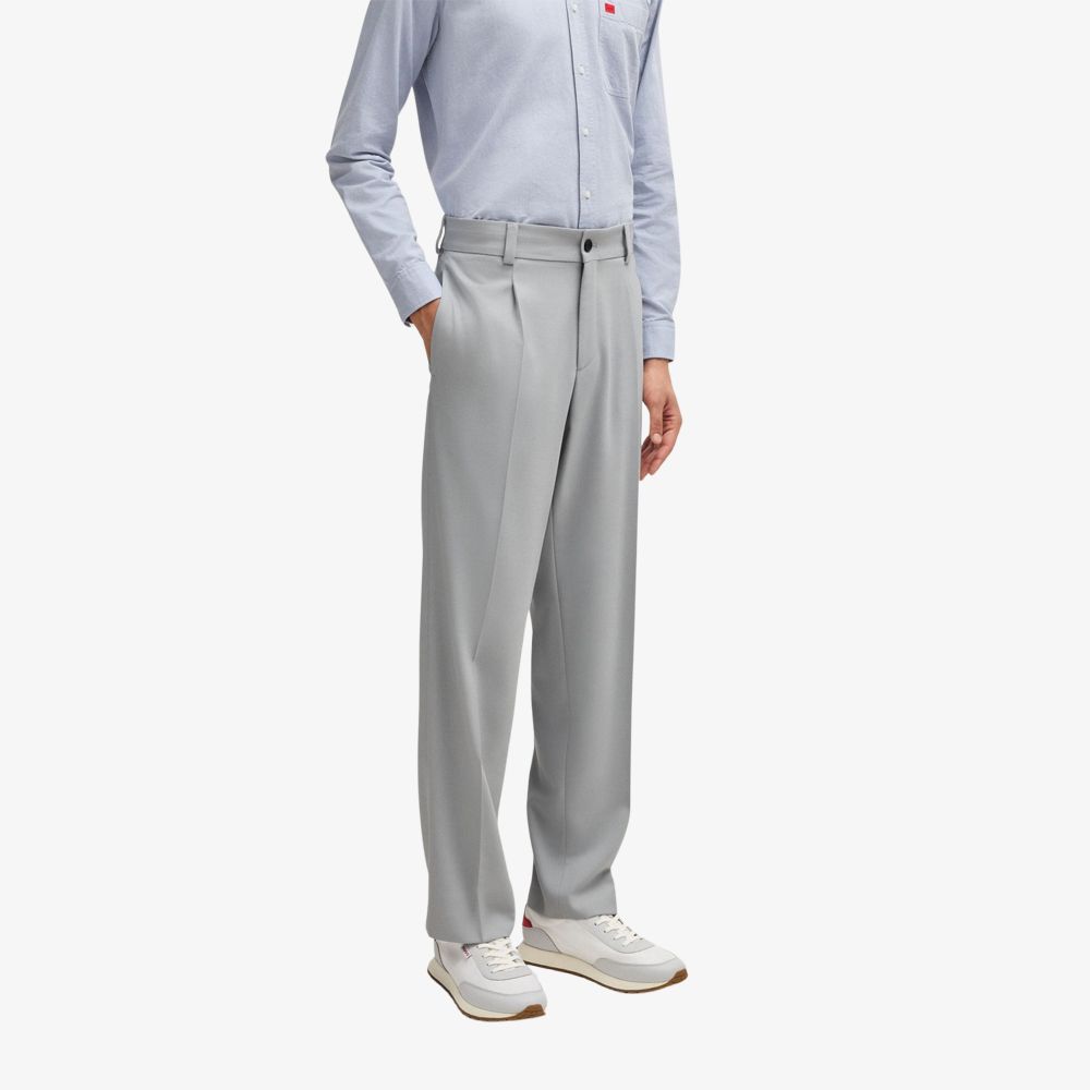 HUGO - Quần dài dáng modern-fit vải twill co giãn