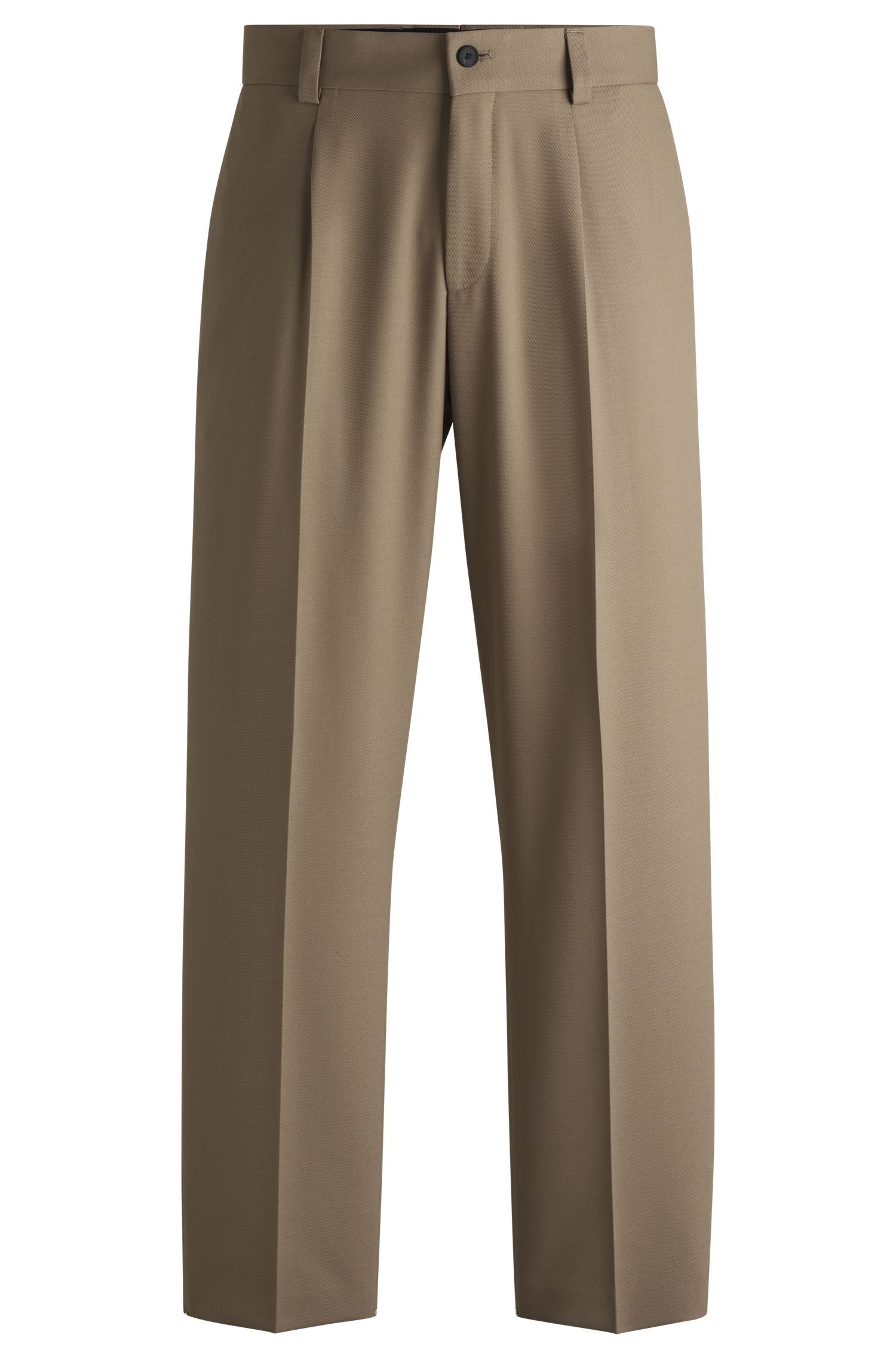 HUGO - Quần dài dáng modern-fit vải twill co giãn