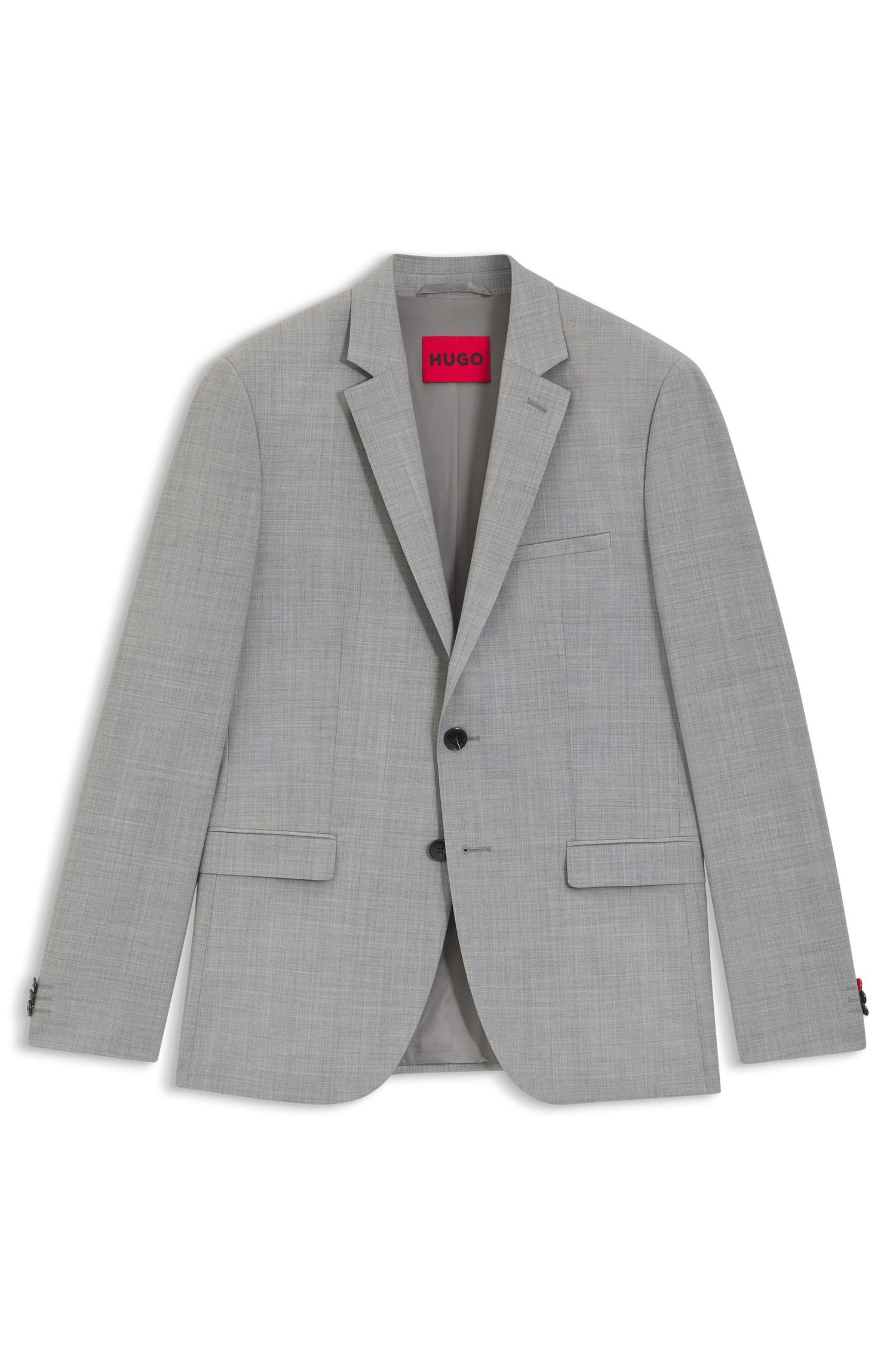 HUGO - Áo blazer dáng extra-slim-fit vải len pha