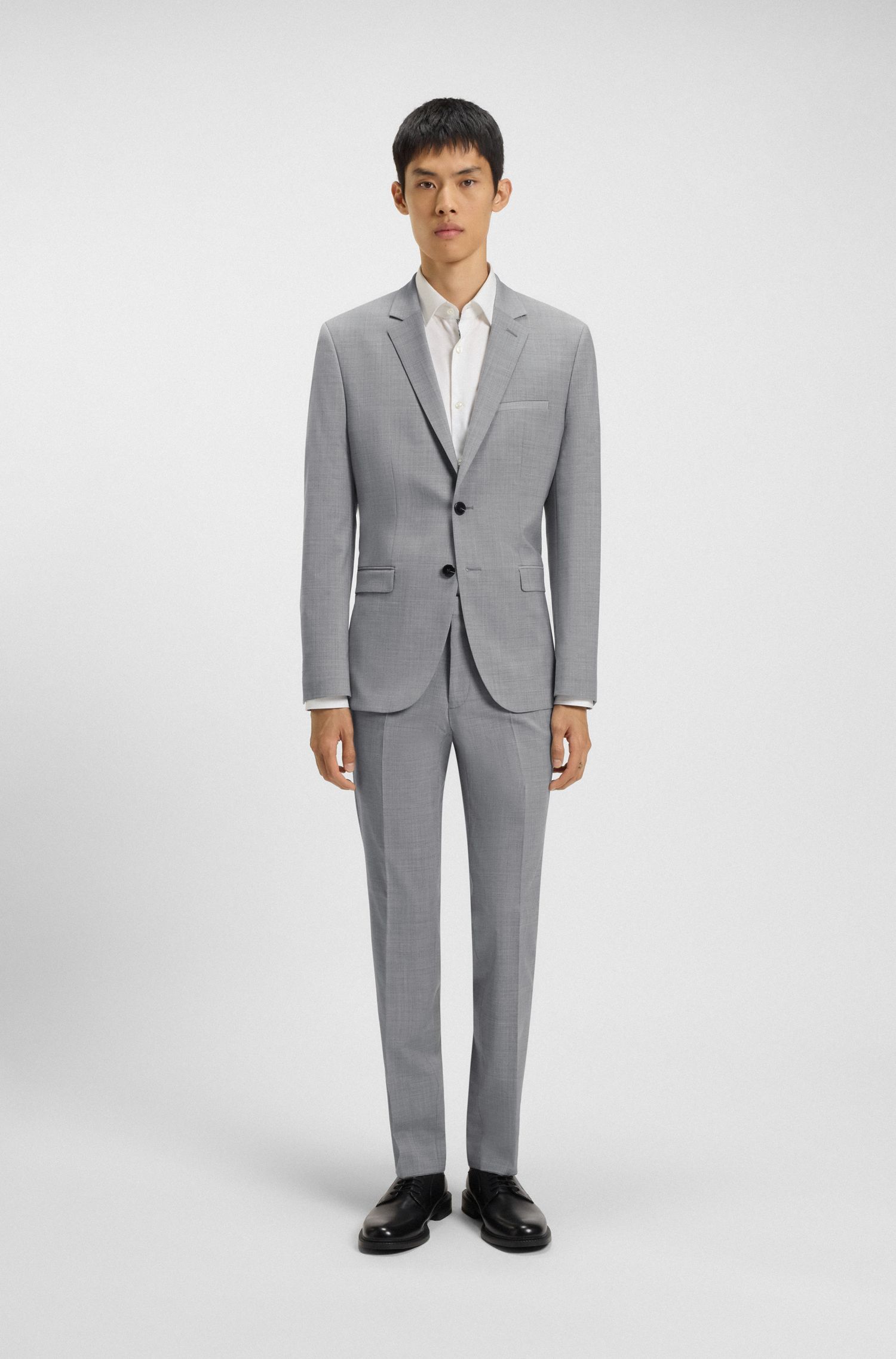 HUGO - Áo blazer dáng extra-slim-fit vải len pha