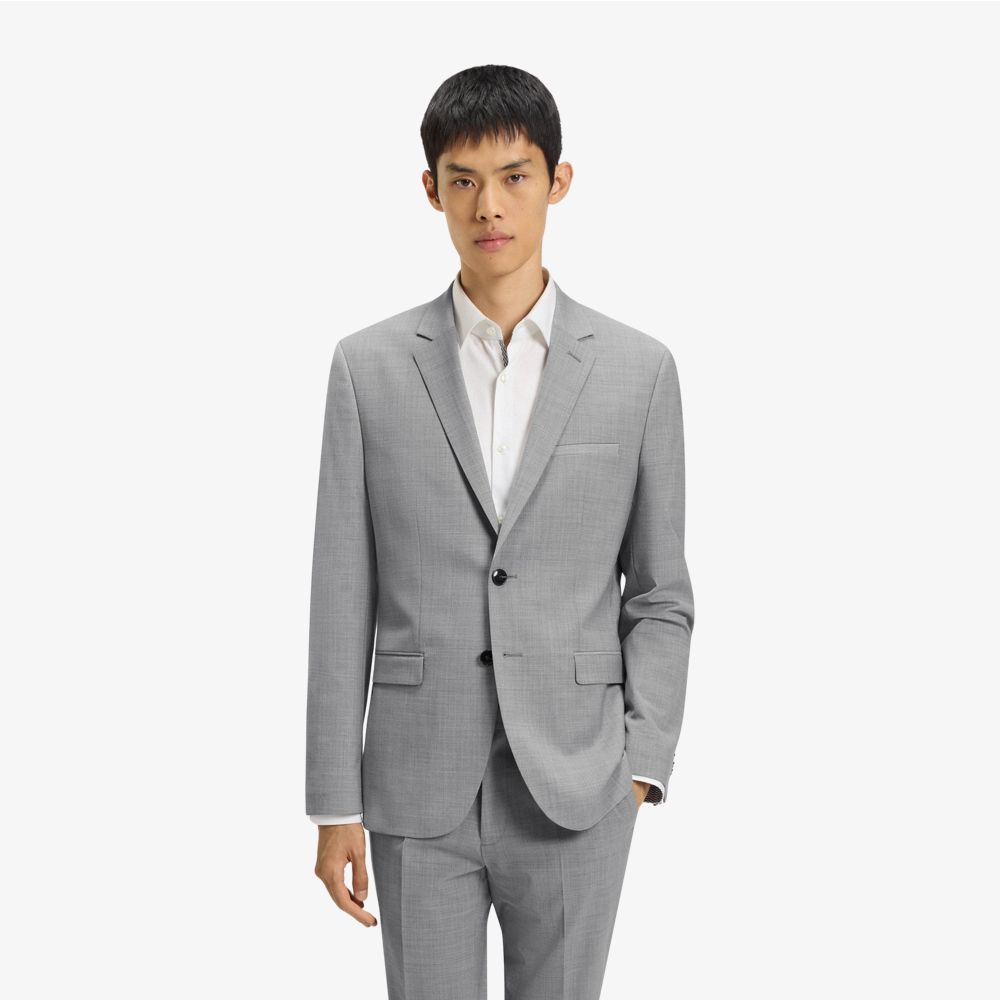HUGO - Áo blazer dáng extra-slim-fit vải len pha