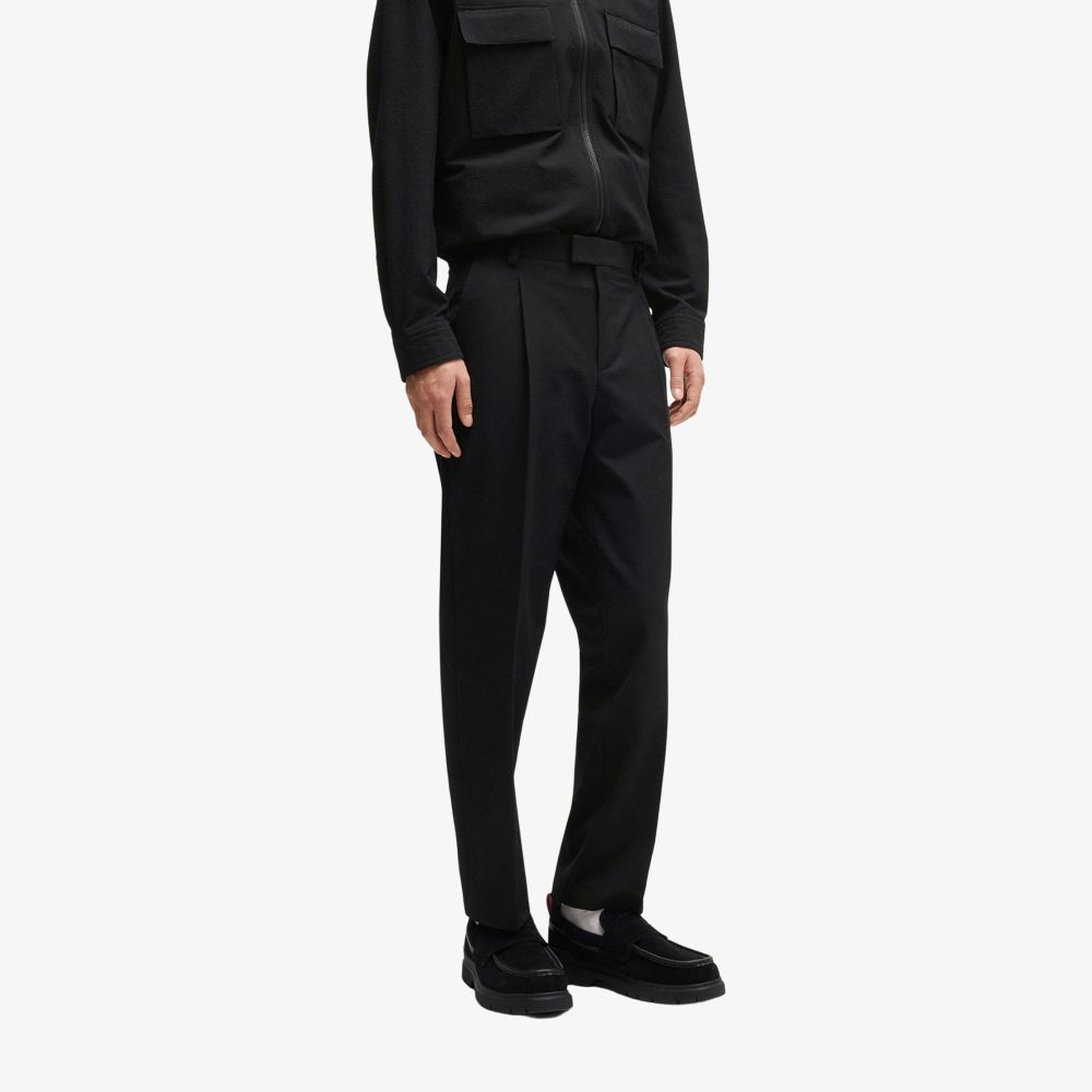 HUGO - Quần tây dáng slim-fit vải seersucker
