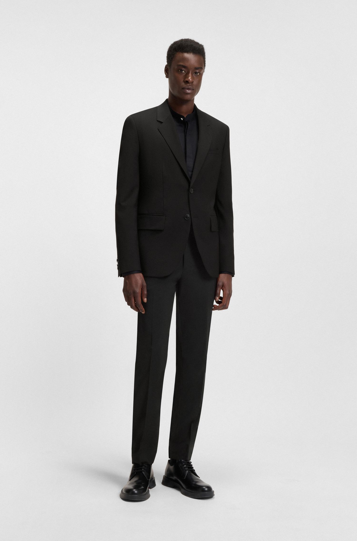 HUGO - Quần âu len dáng extra-slim-fit